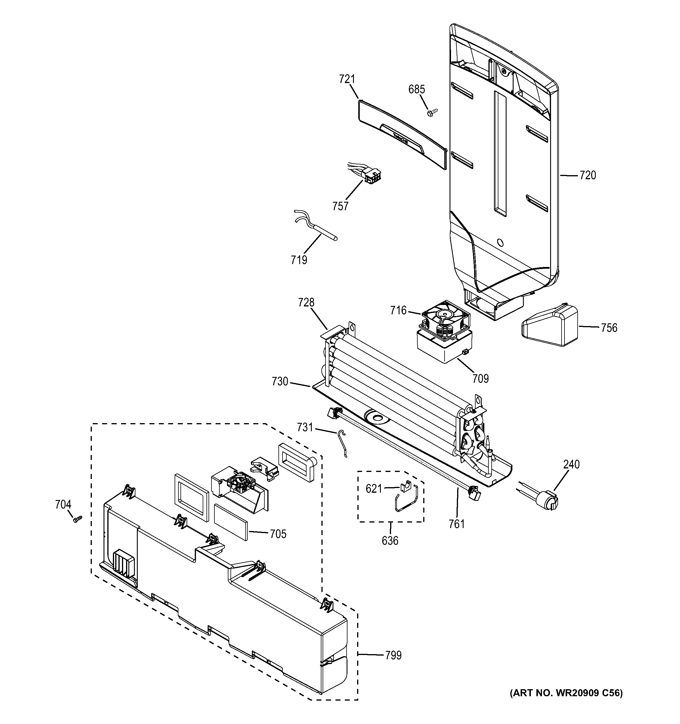 GE GYE22KSHDSS fresh food section diagram