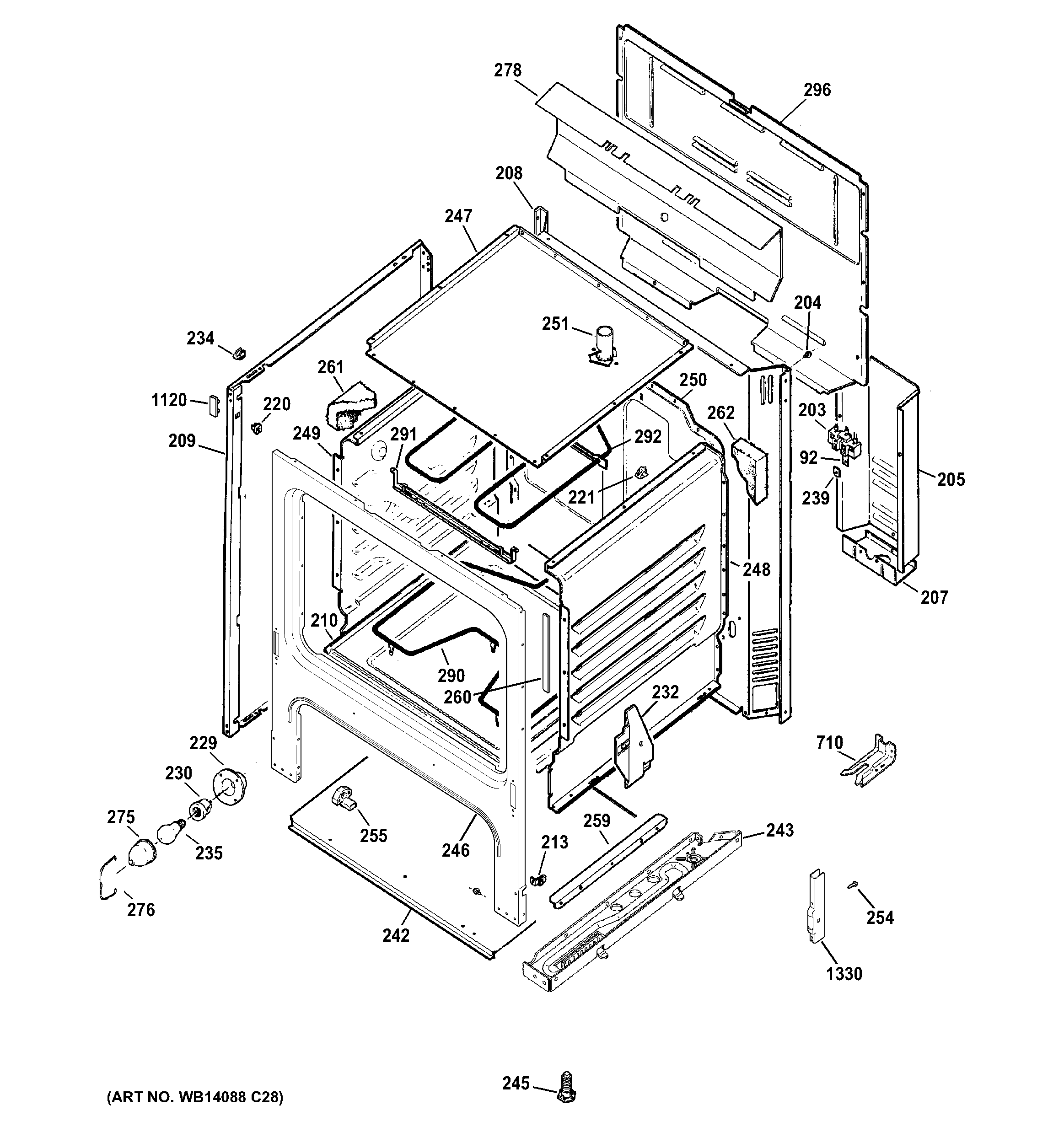 Hotpoint RB526DH2BB body parts diagram