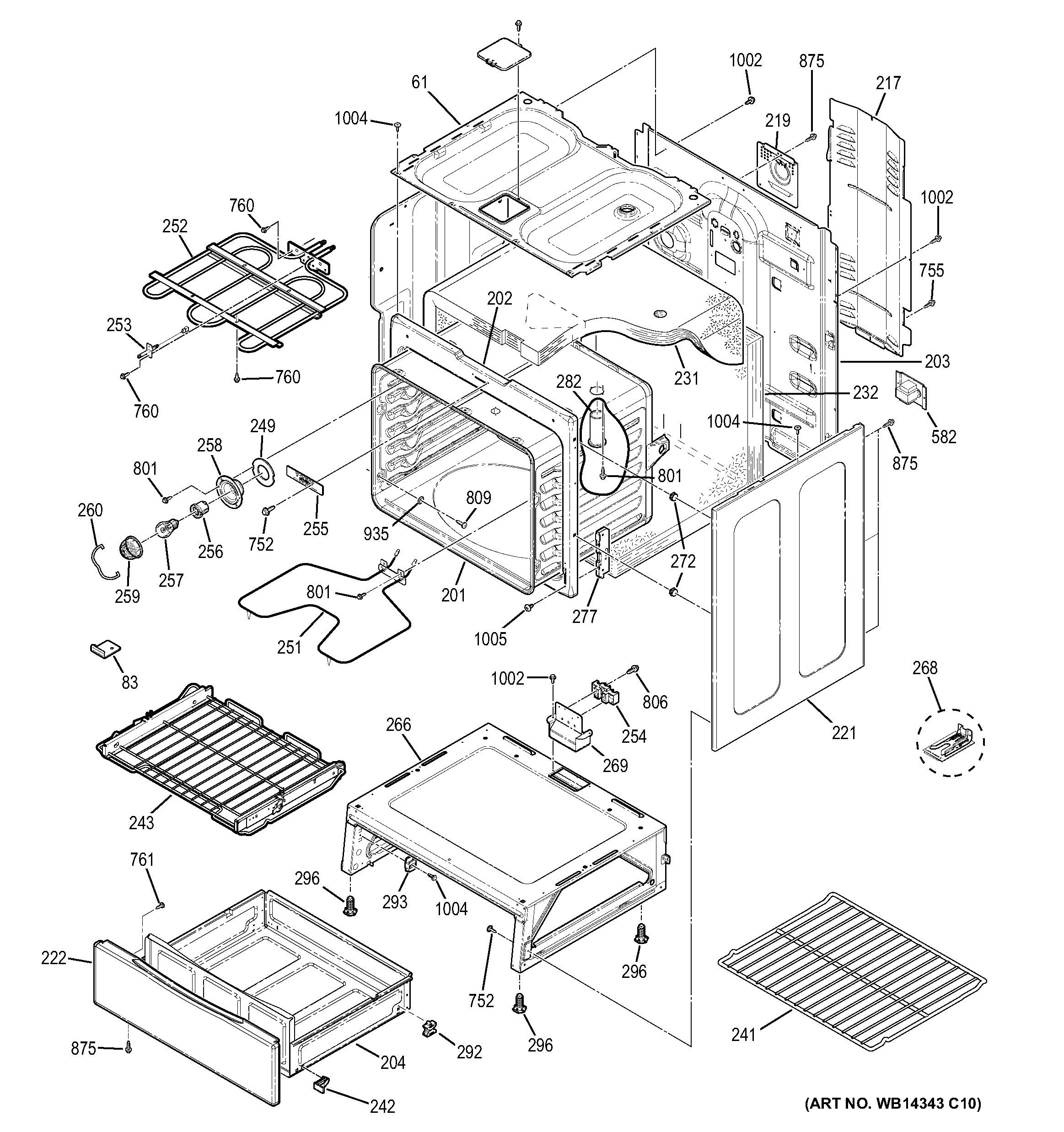 GE JB350RF2SS body parts diagram