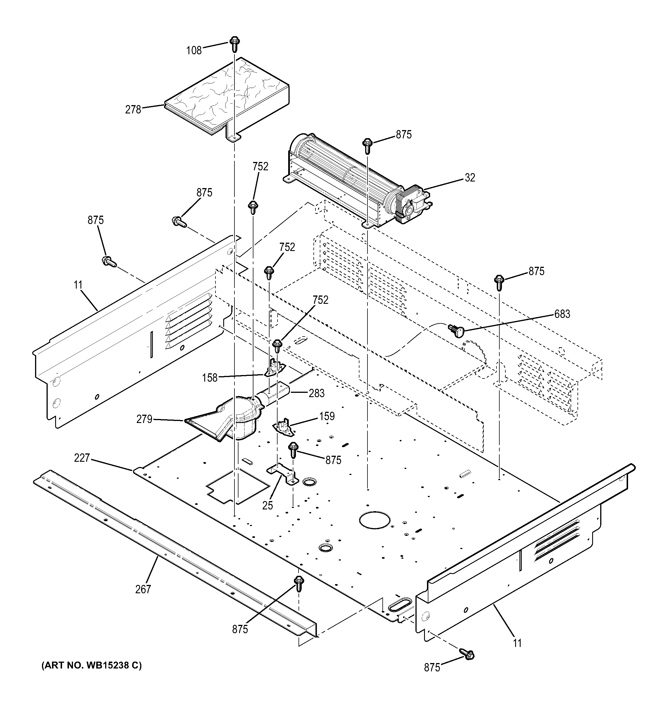 GE JD750SF2SS cooling fan diagram