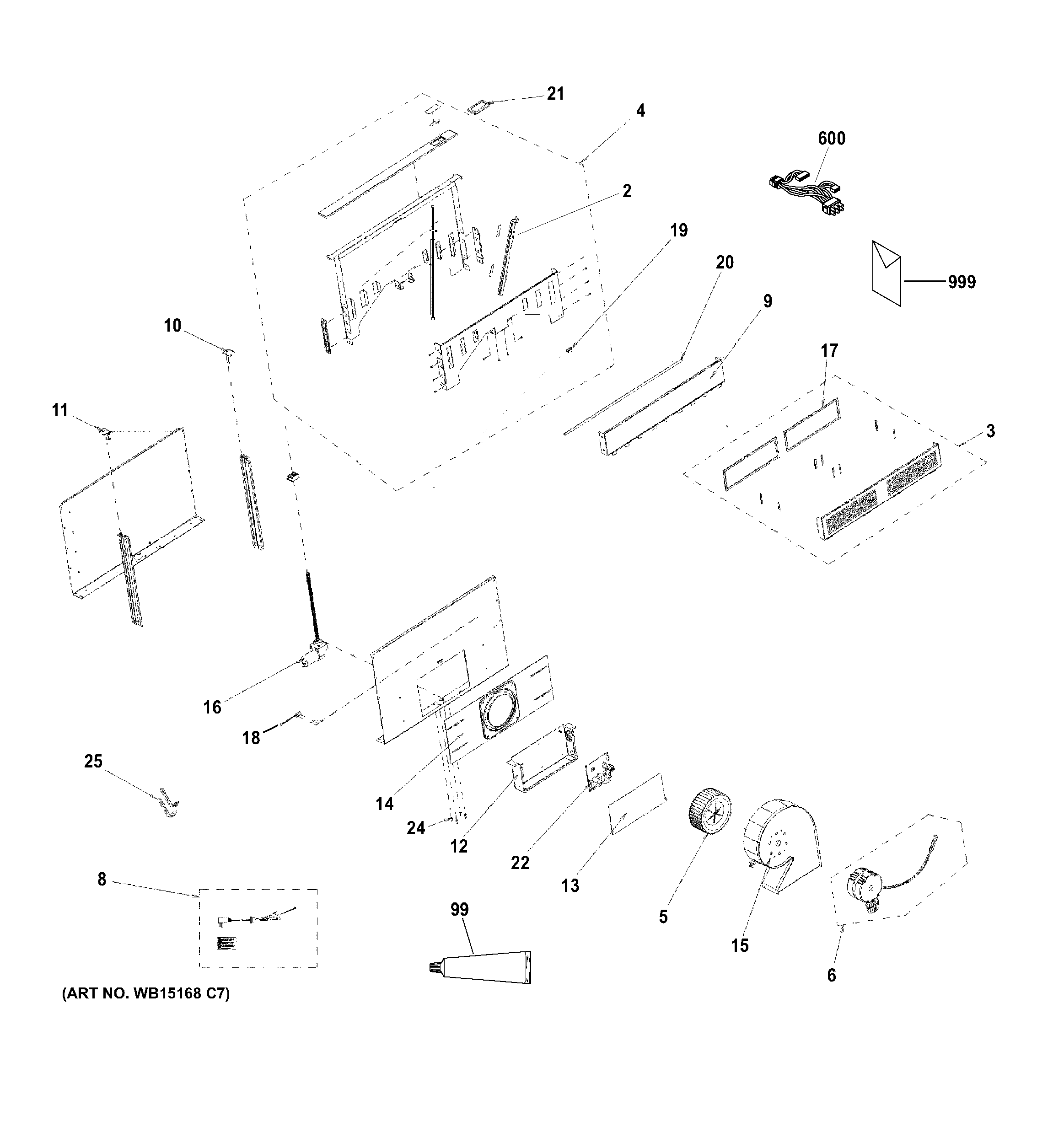 GE PVB98ST6SS range hood diagram