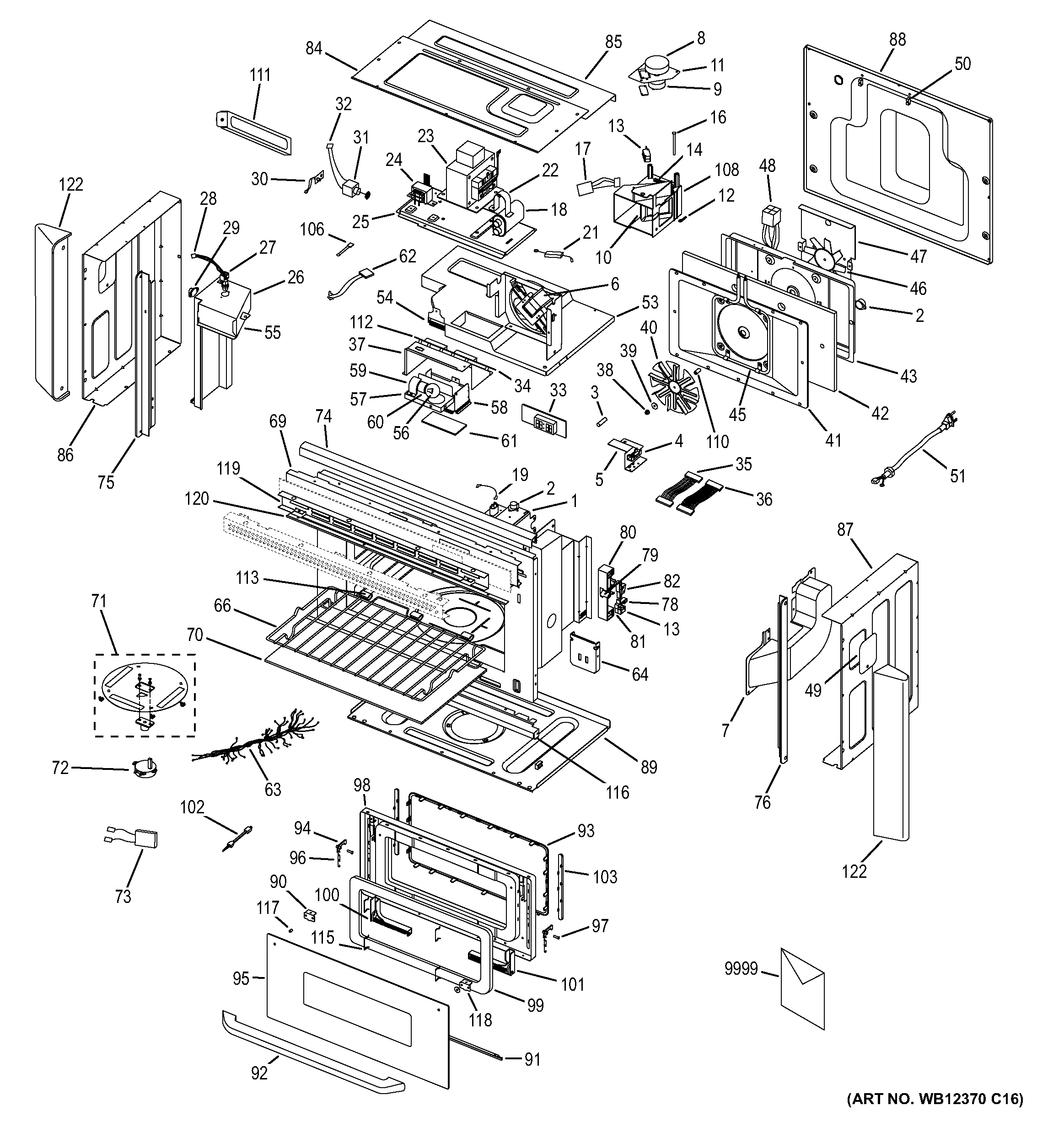 GE JEB1095BB04 microwave diagram