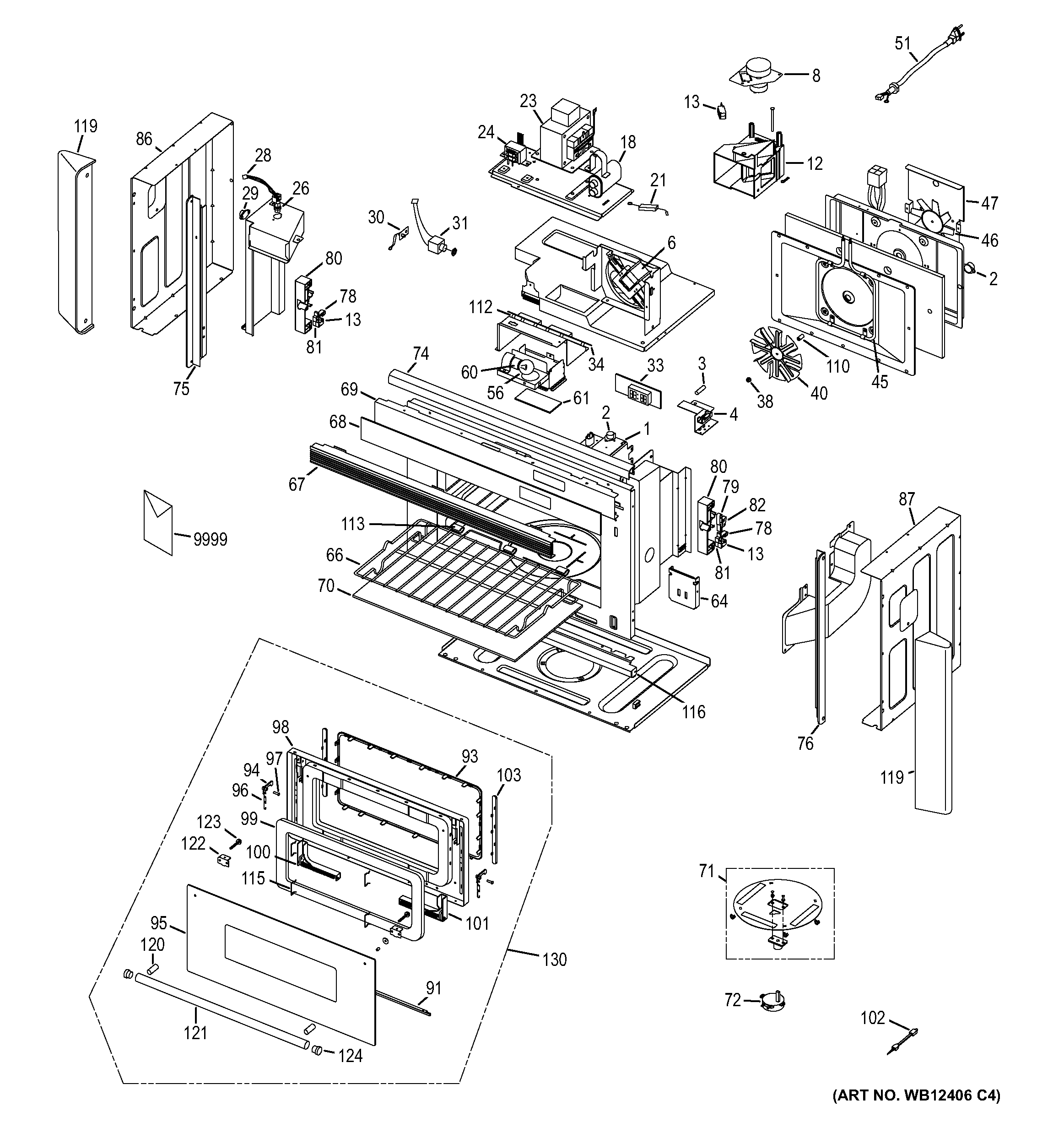 GE ZMC1095WFWW1 microwave diagram
