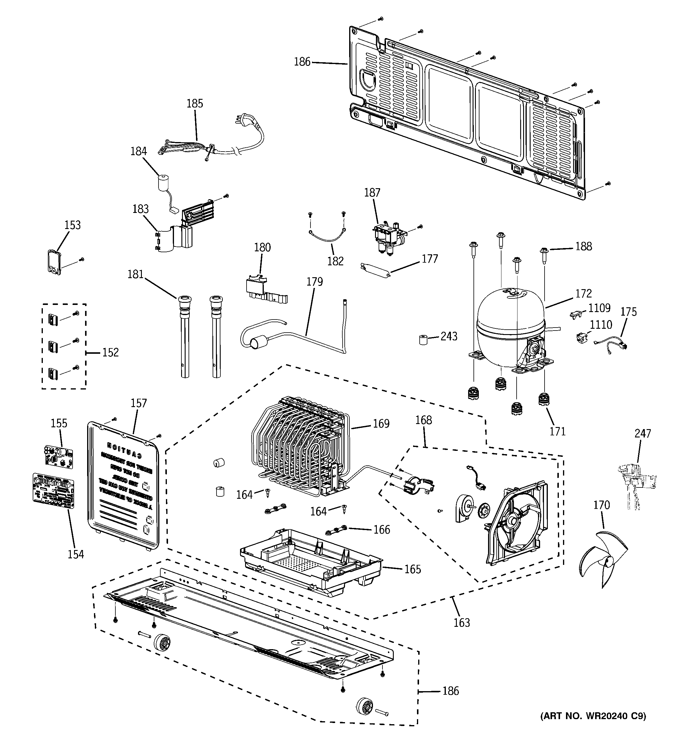 GE PFSS9PKYBSS machine compartment diagram