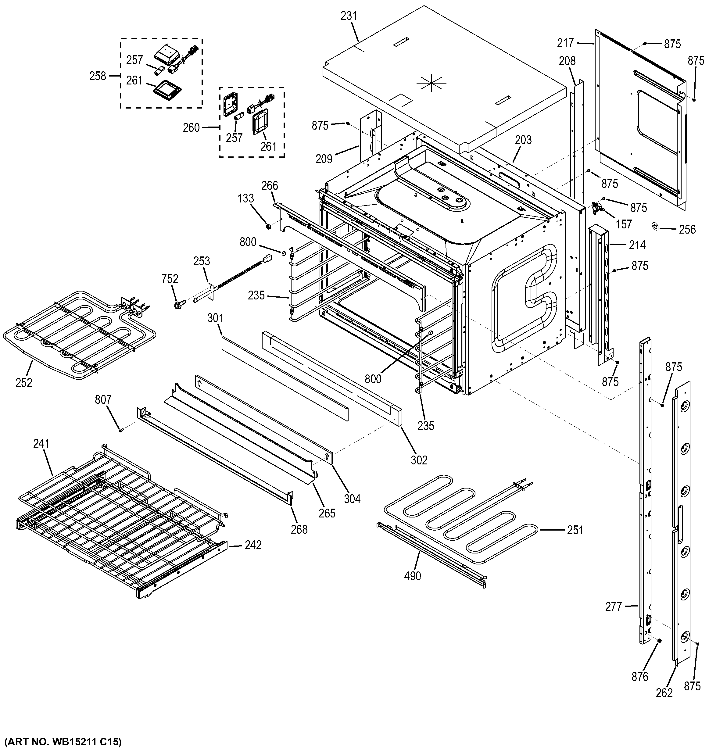 GE PK7500SF1SS upper oven diagram