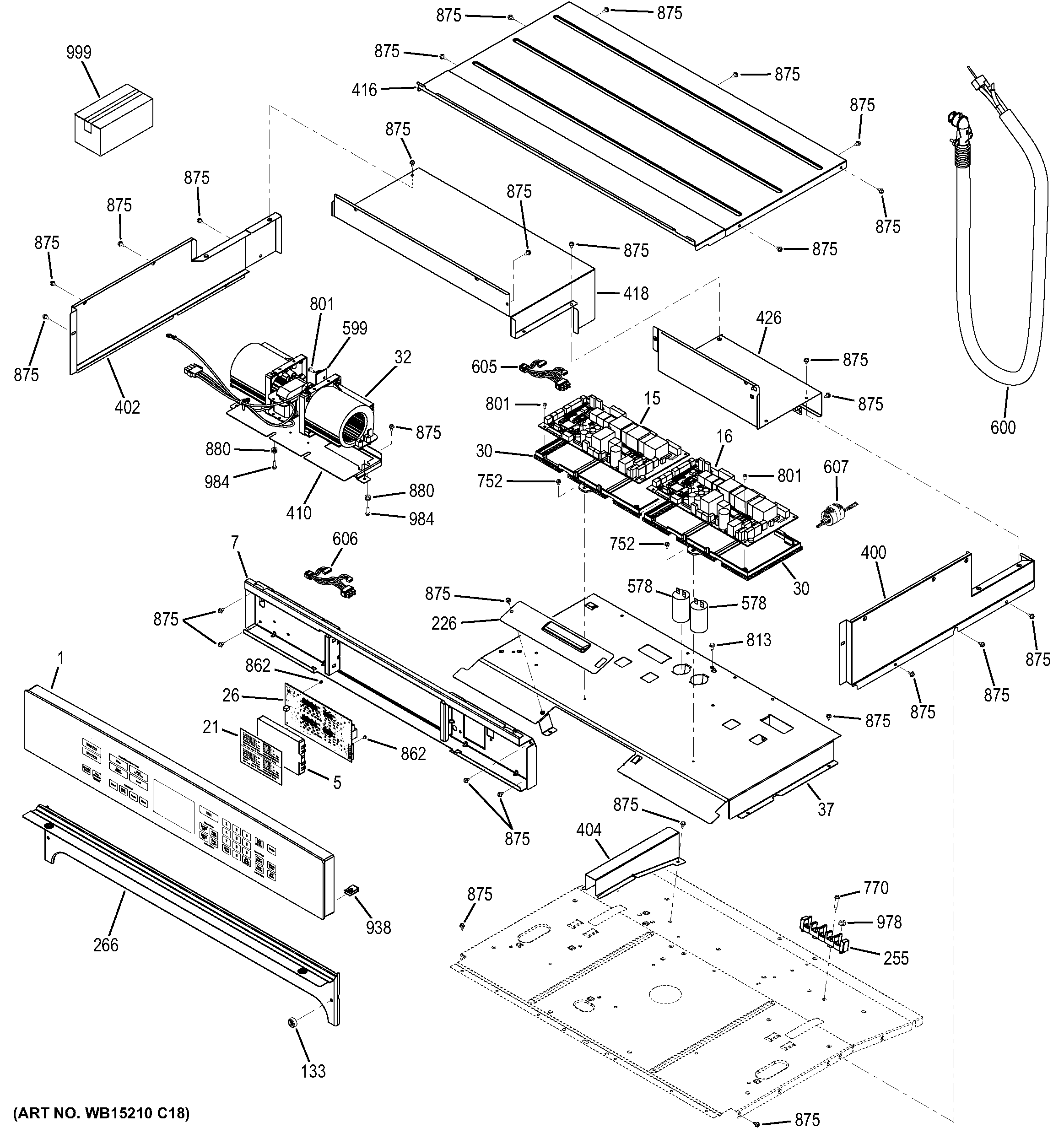 GE PT7550DF1BB control panel diagram