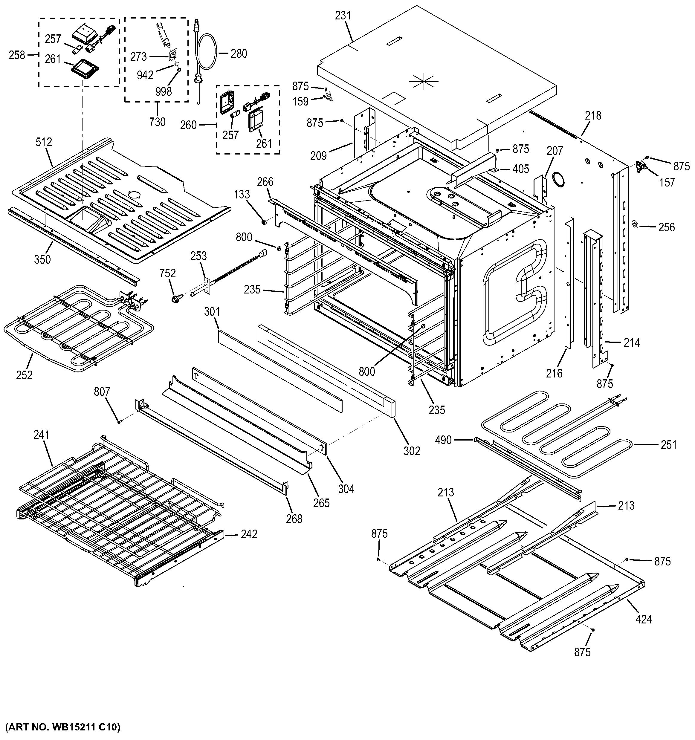 GE PT7550DF1BB lower oven diagram