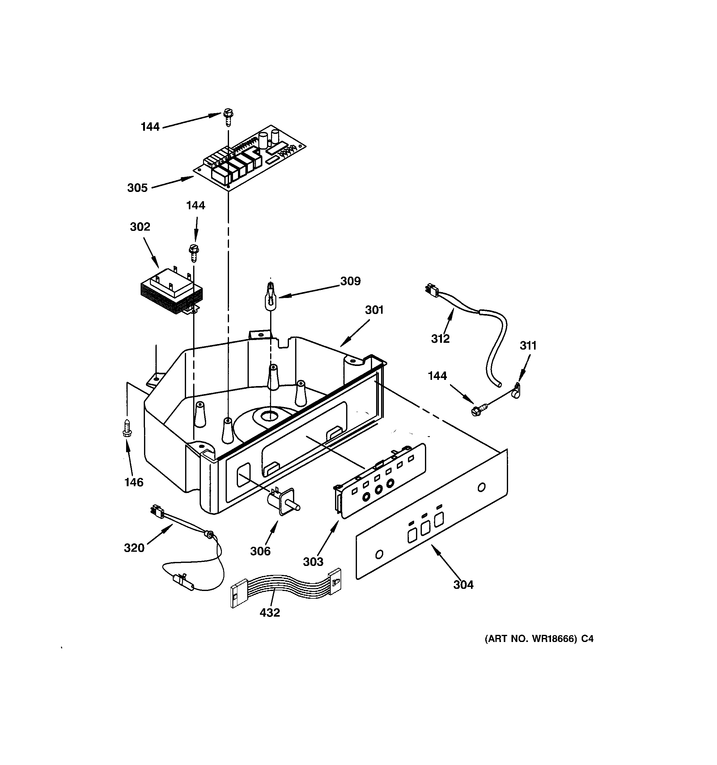 GE ZDIC150WWWA control panel parts diagram
