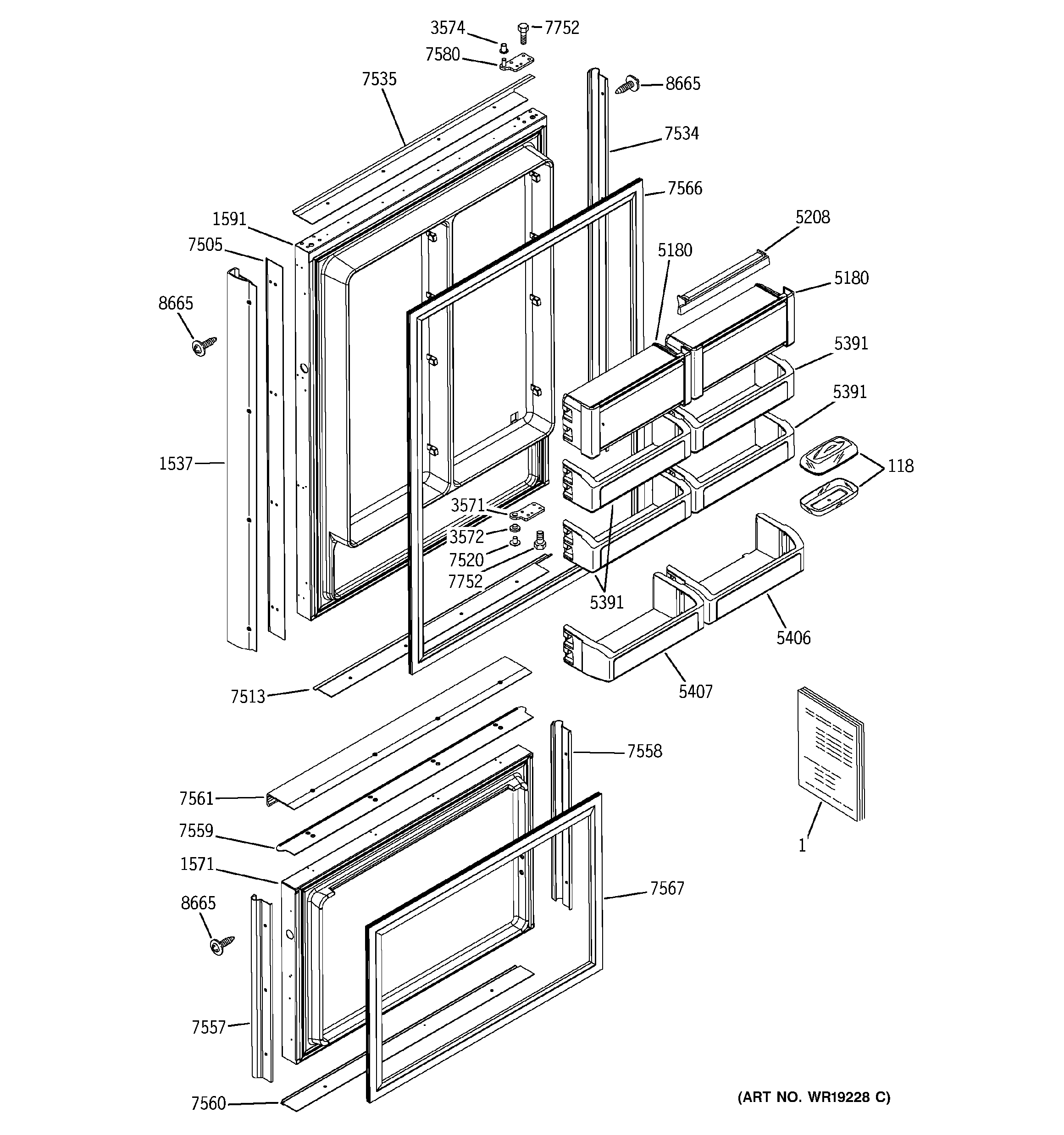 GE ZIC360NXCLH doors diagram