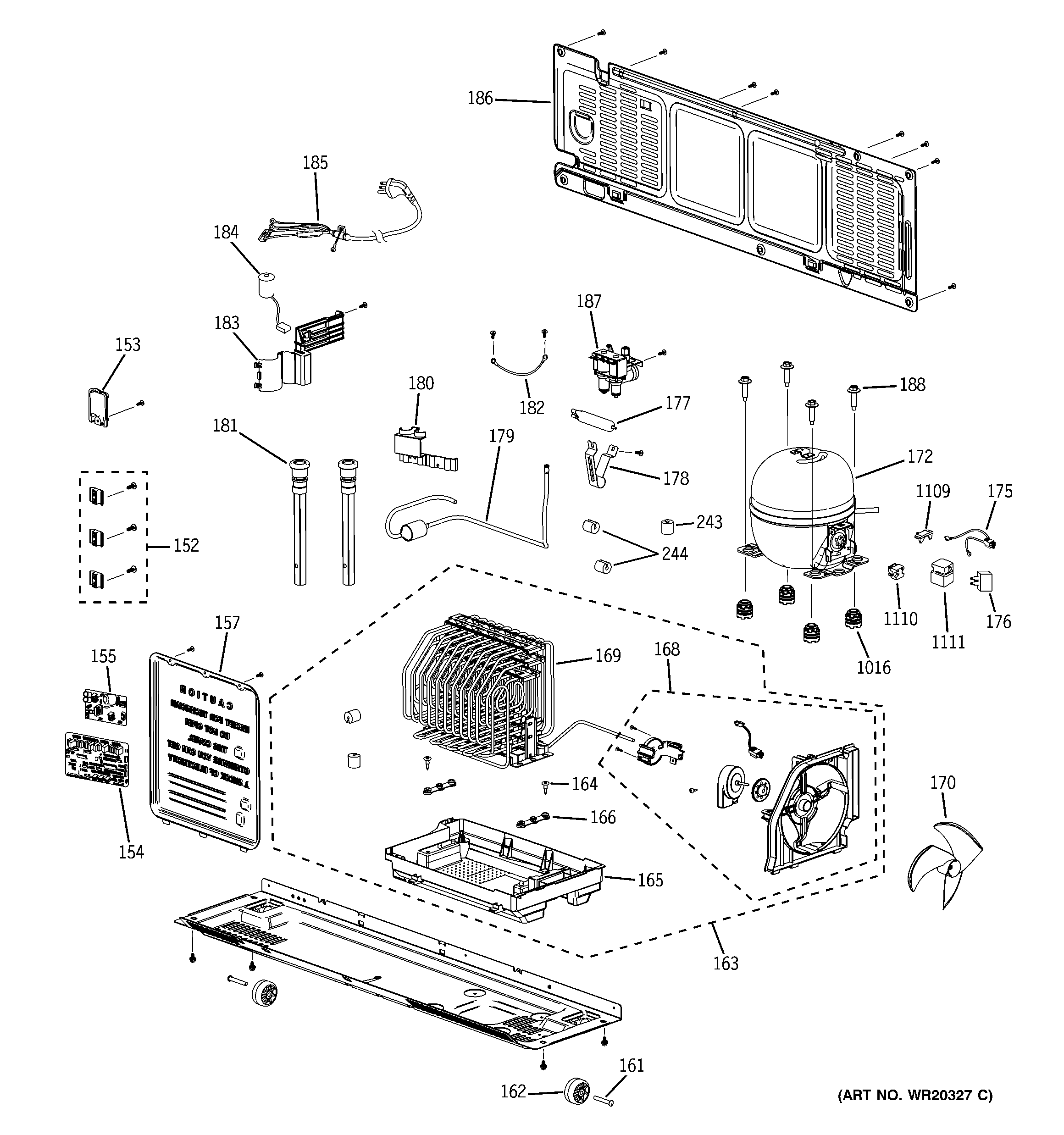 GE GFSS6KKXASS machine compartment diagram