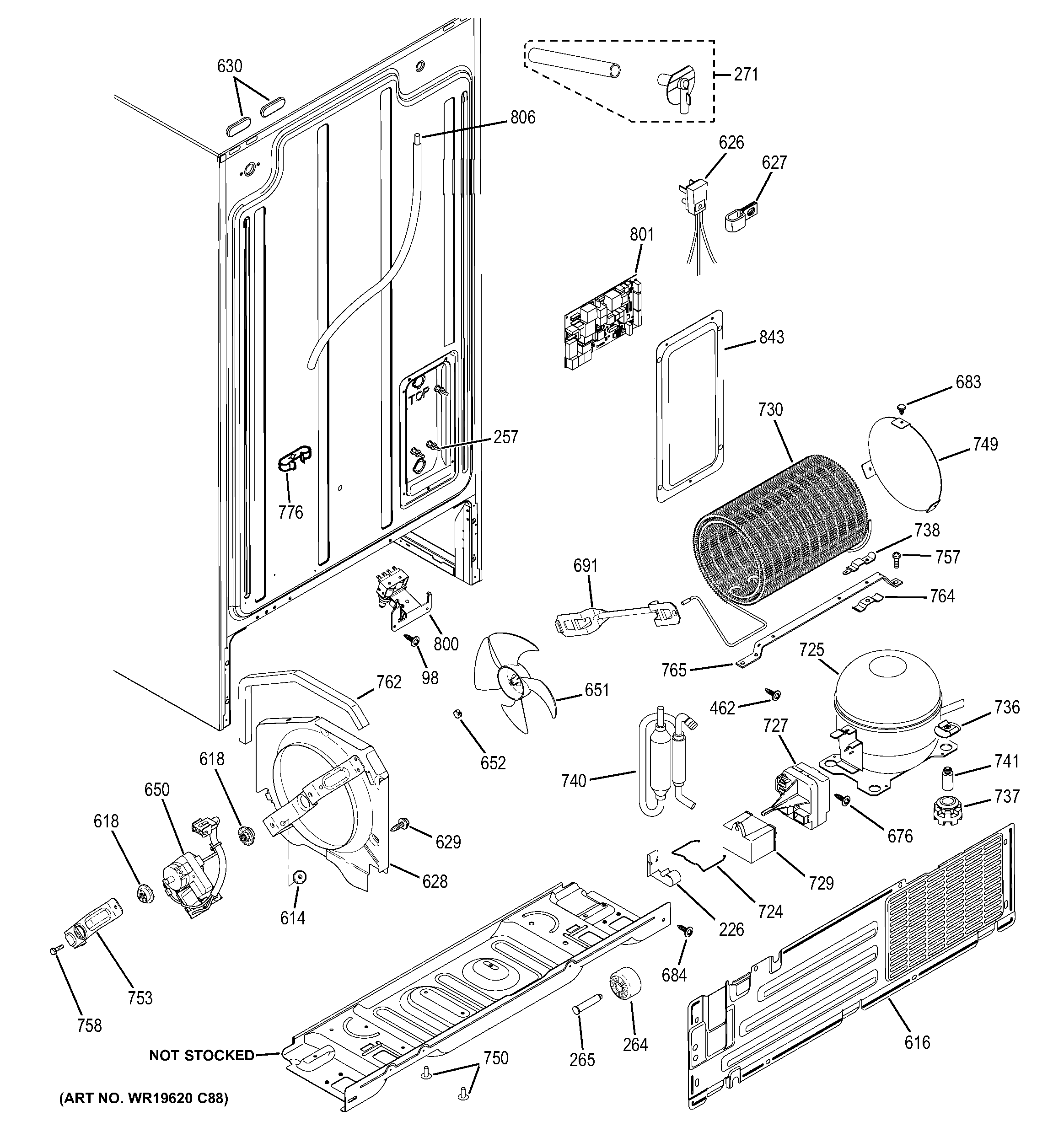 GE GSS20GSDTSS machine compartment diagram