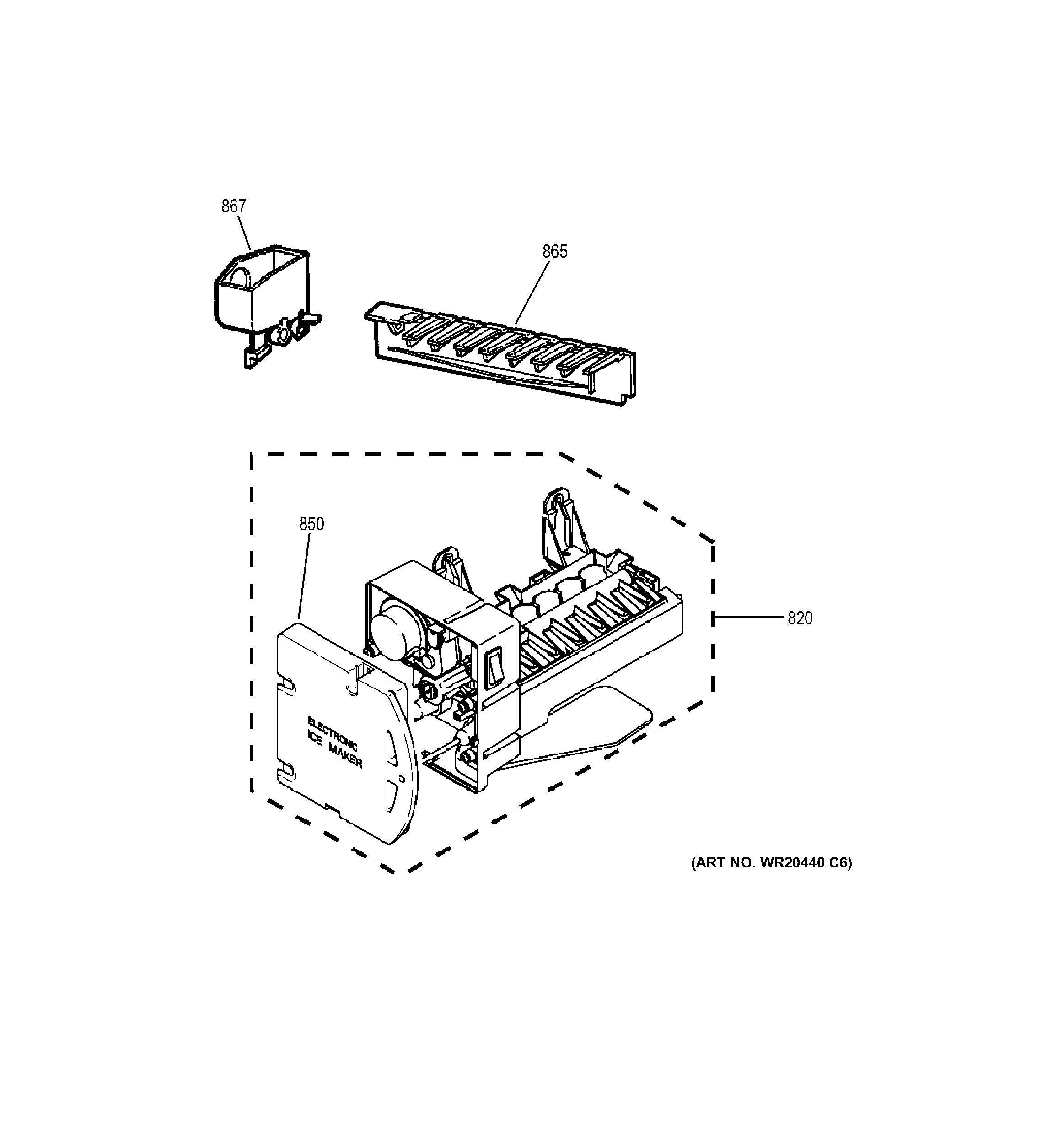 GE GTH18ECELRBB ice maker diagram