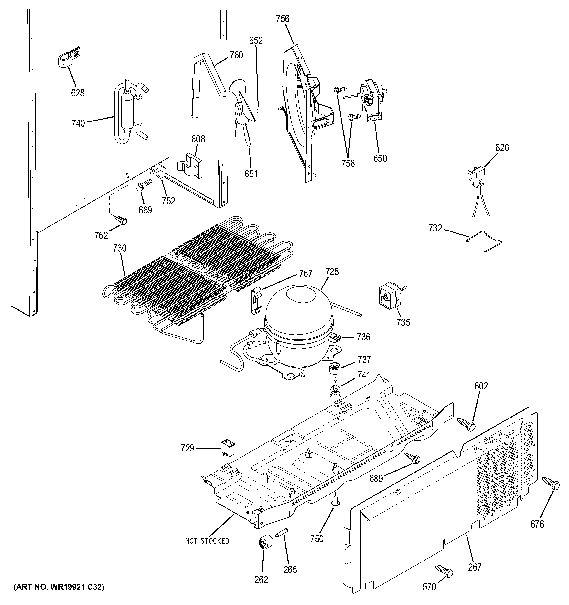 GE GTH18ECELRWW machine compartment diagram