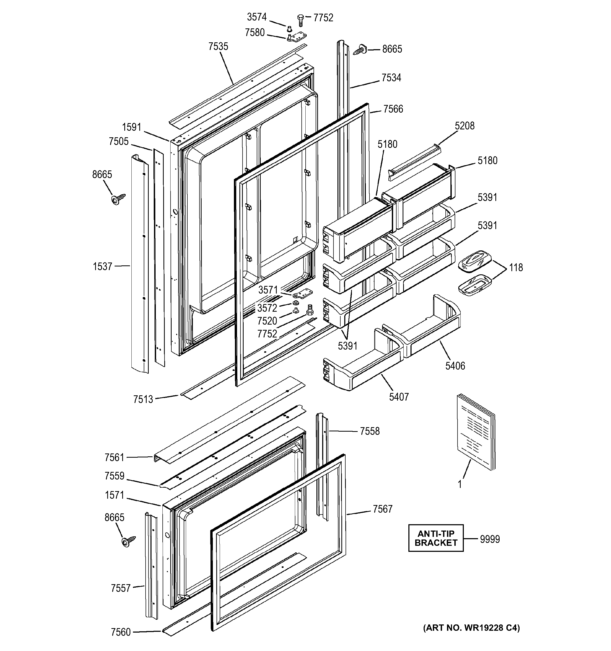 GE ZIC360NXDLH doors diagram