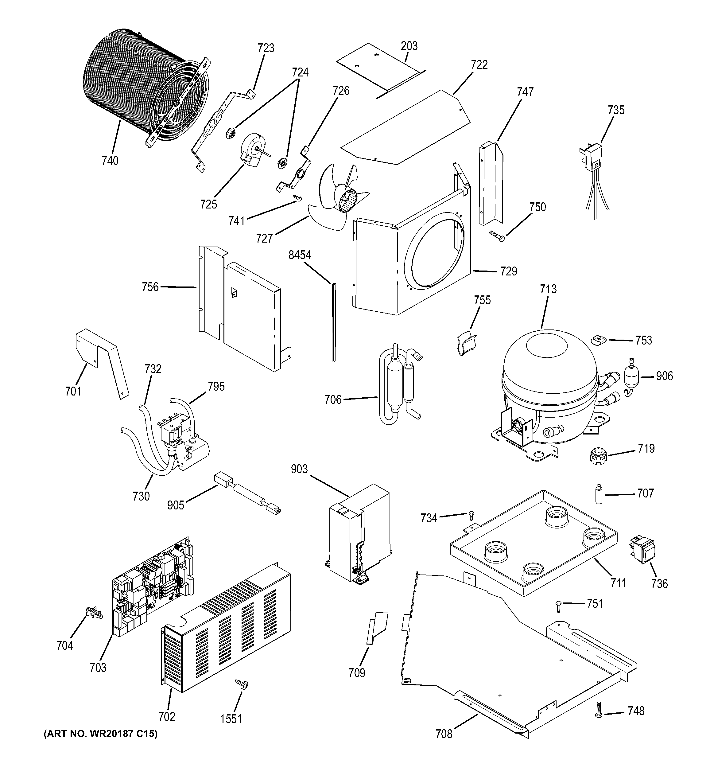 GE ZIC360NXDLH machine compartment diagram