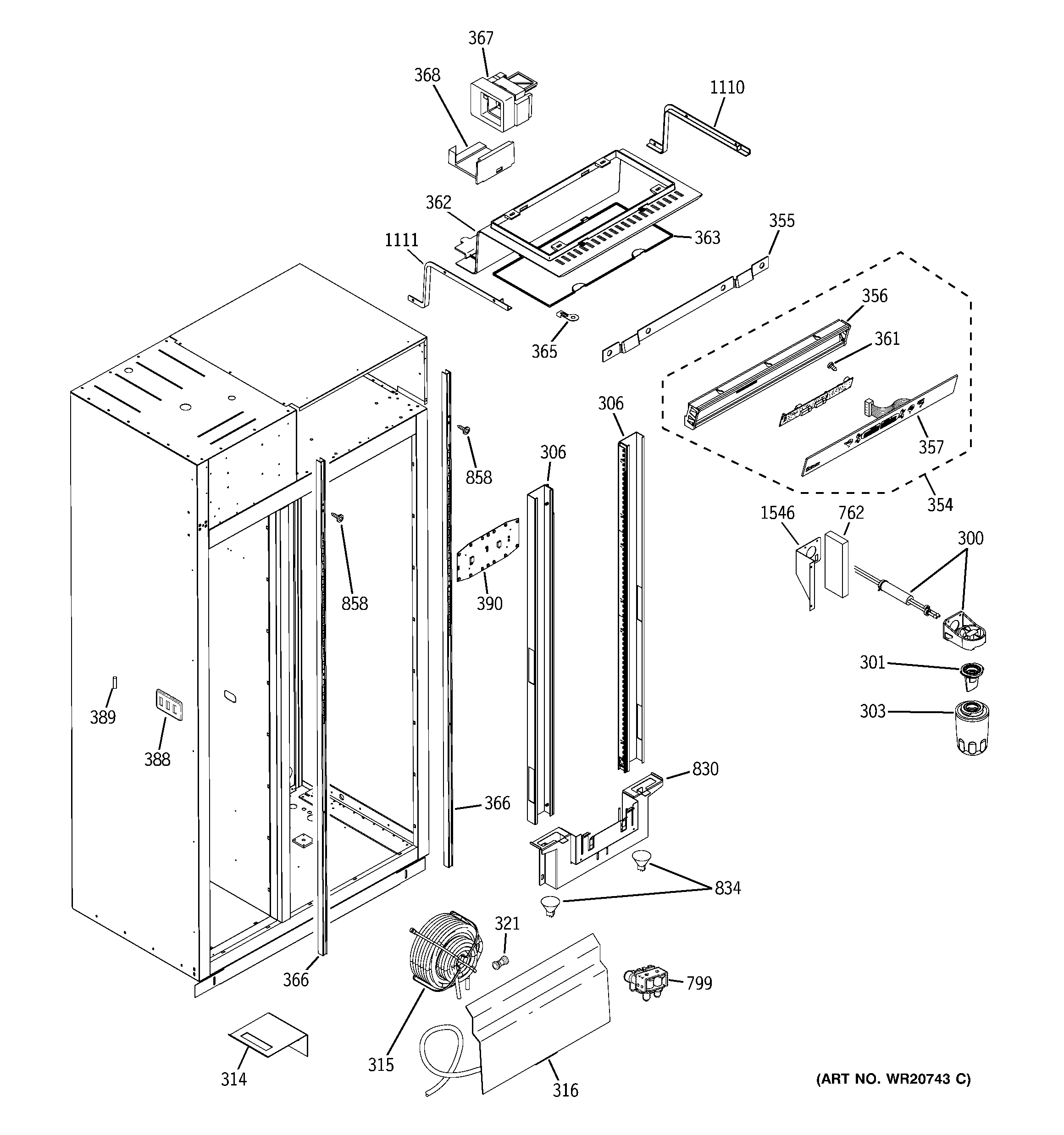 GE ZISP420DXASS fresh food section diagram