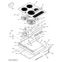 GE JP931BH1BB control panel & cooktop diagram