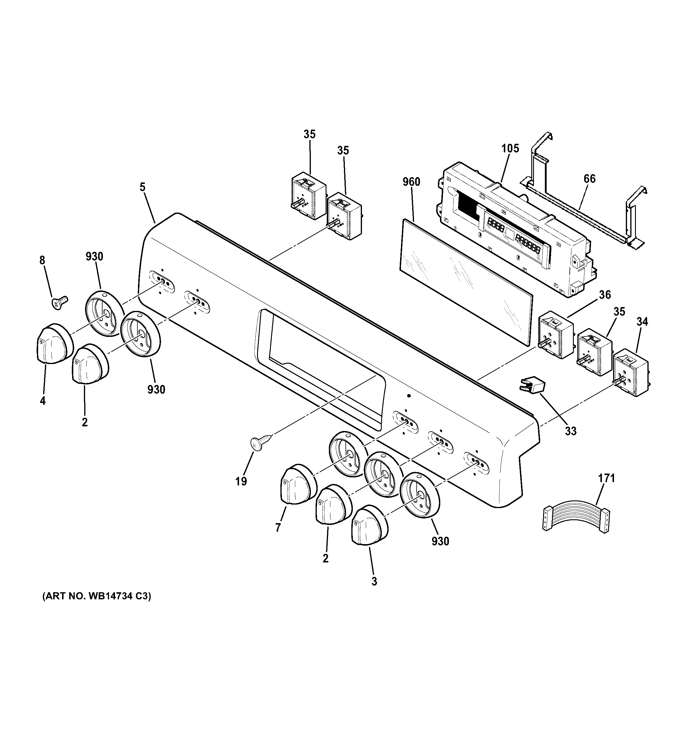 GE CS975SD3SS control panel diagram