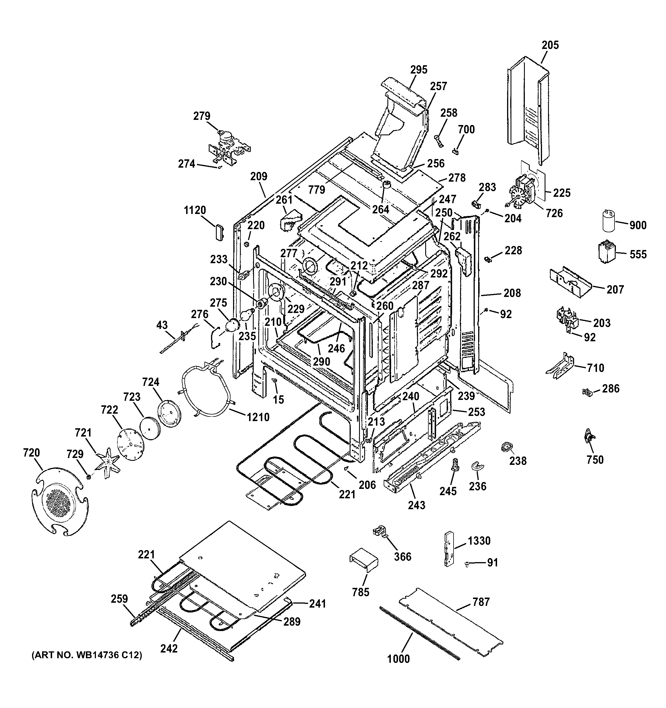GE CS975SD3SS body parts diagram