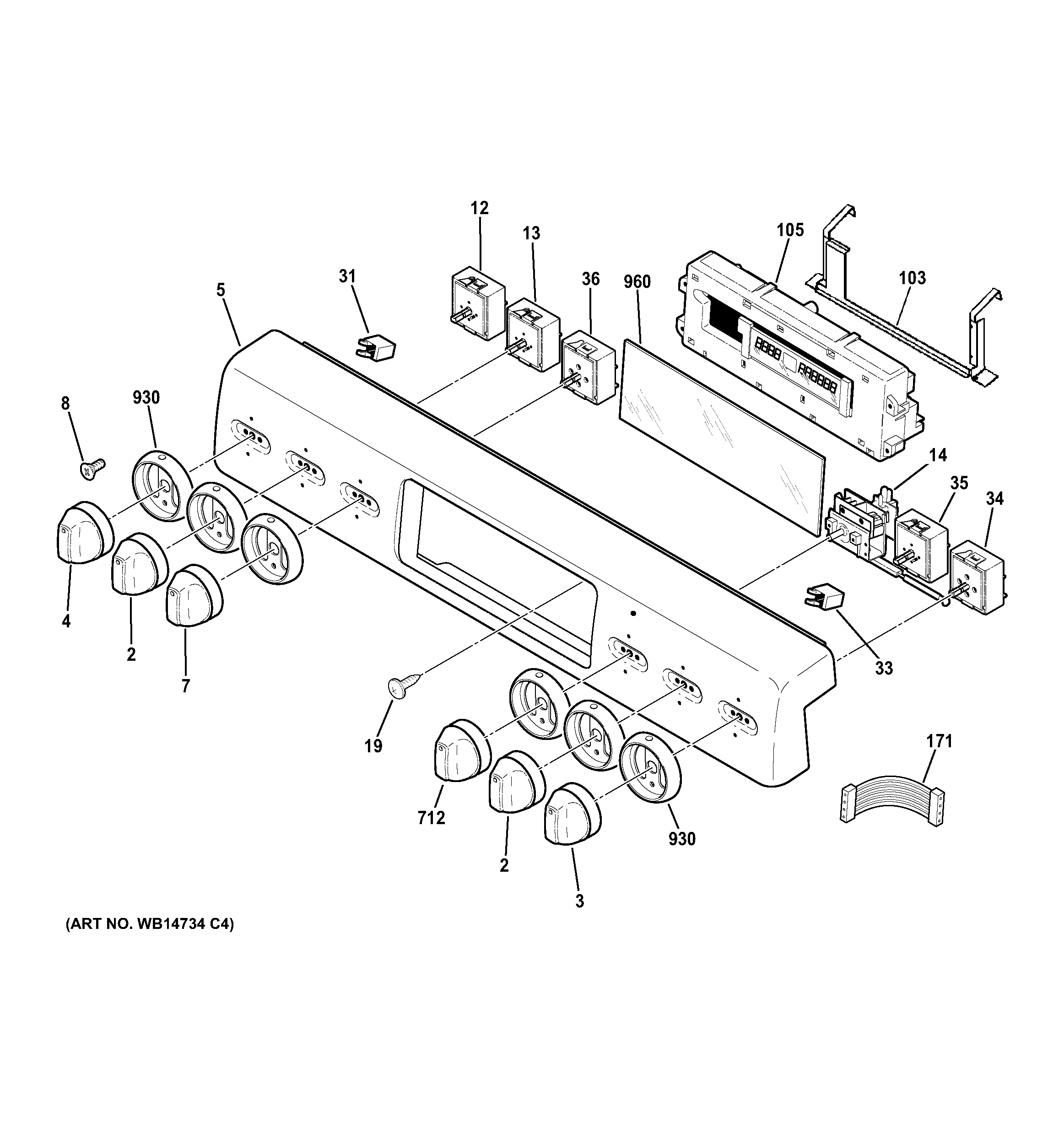 GE CS980ST5SS control panel diagram