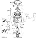 GE GHWN8355D0MC tub & motor diagram
