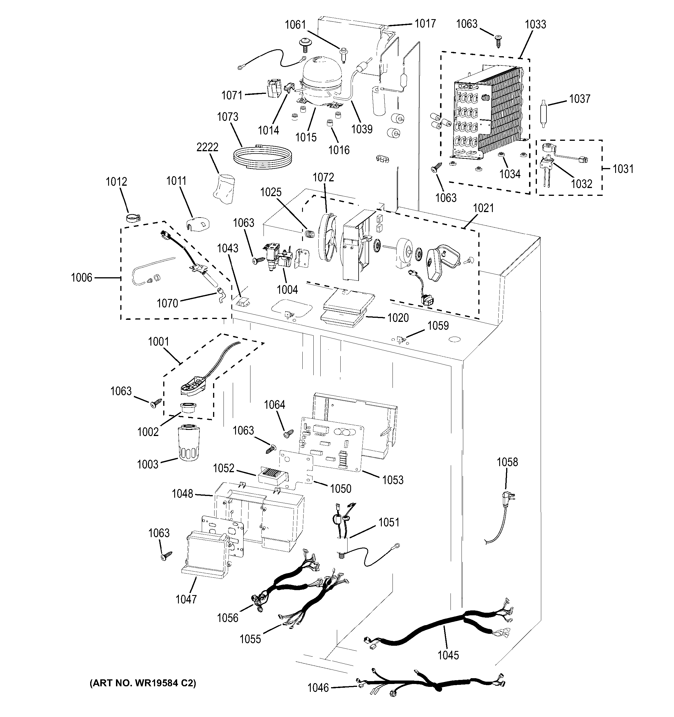 GE PSB42YPHASV machine compartment diagram