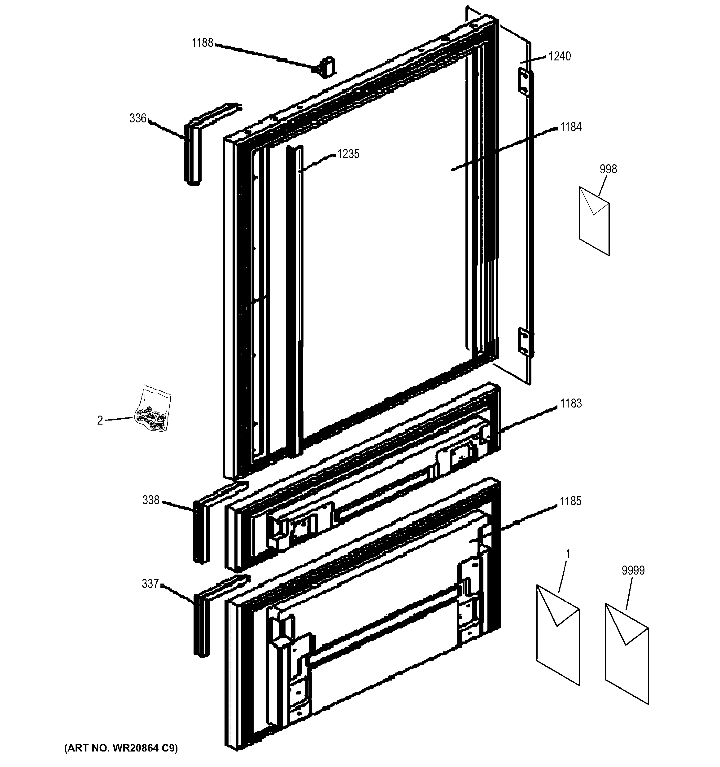 GE ZIK30GNZBII doors diagram
