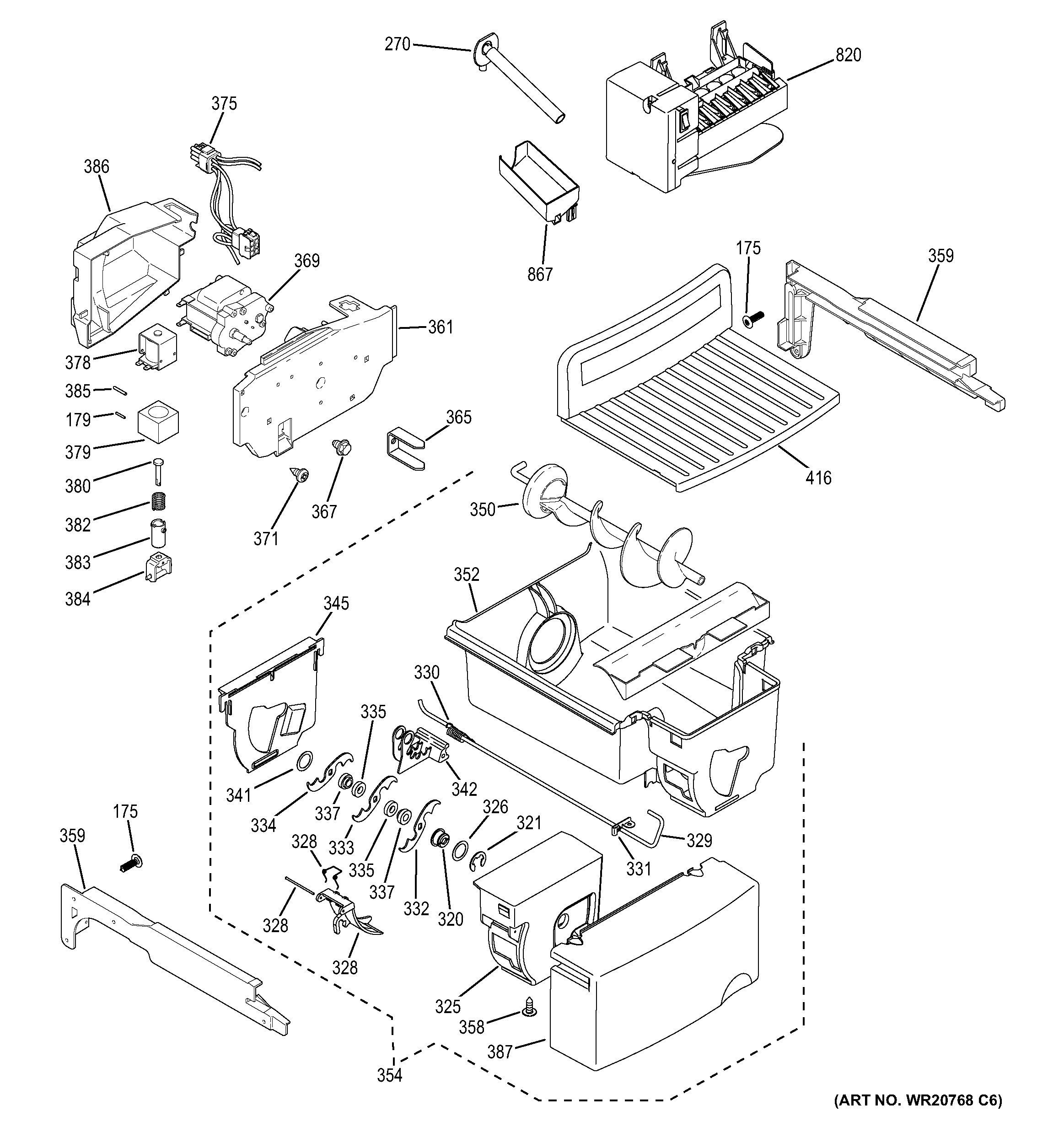 Hotpoint HSS25ASHBCSS ice maker & dispenser diagram
