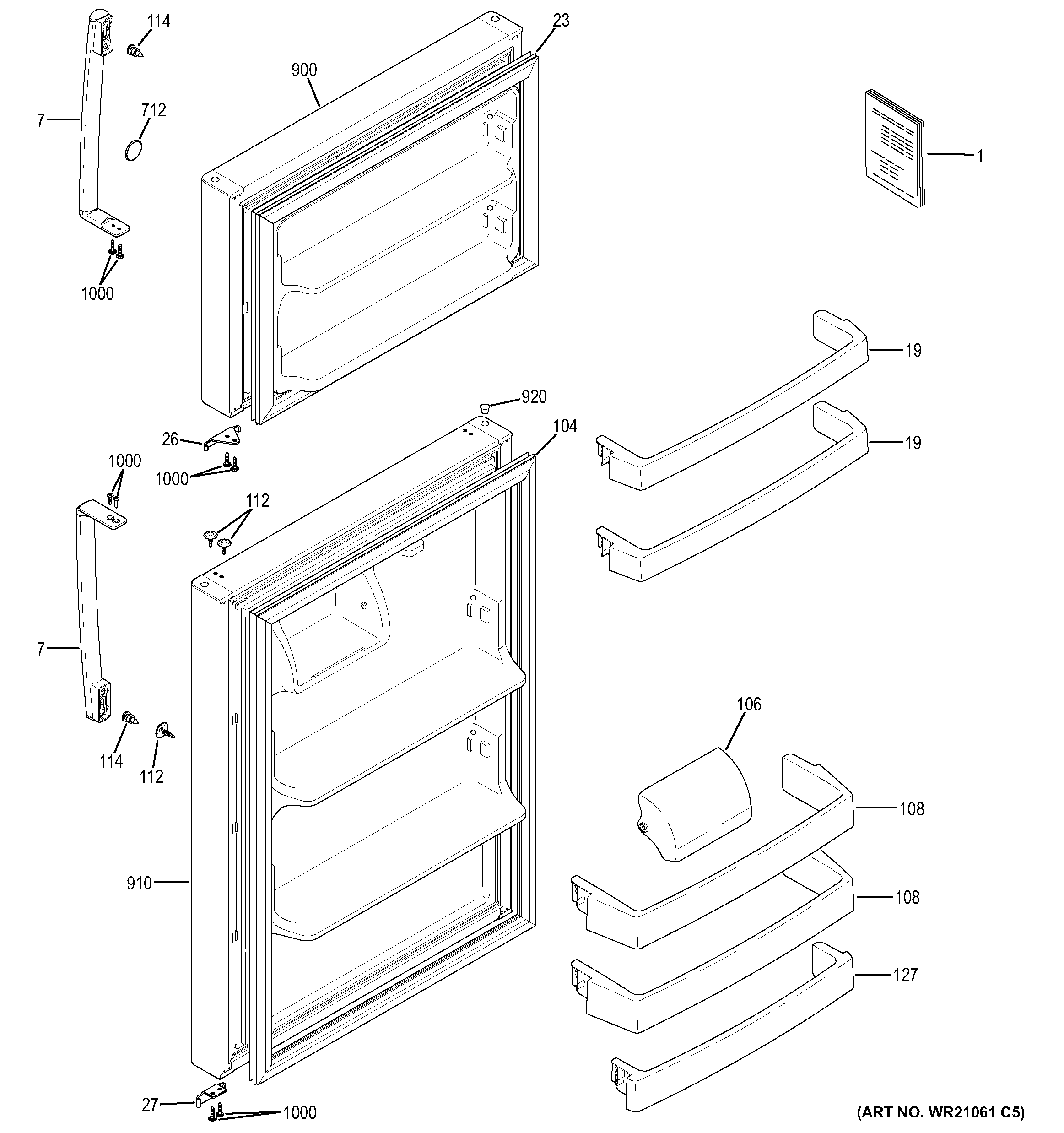 GE GIE18GCHDRSA doors diagram