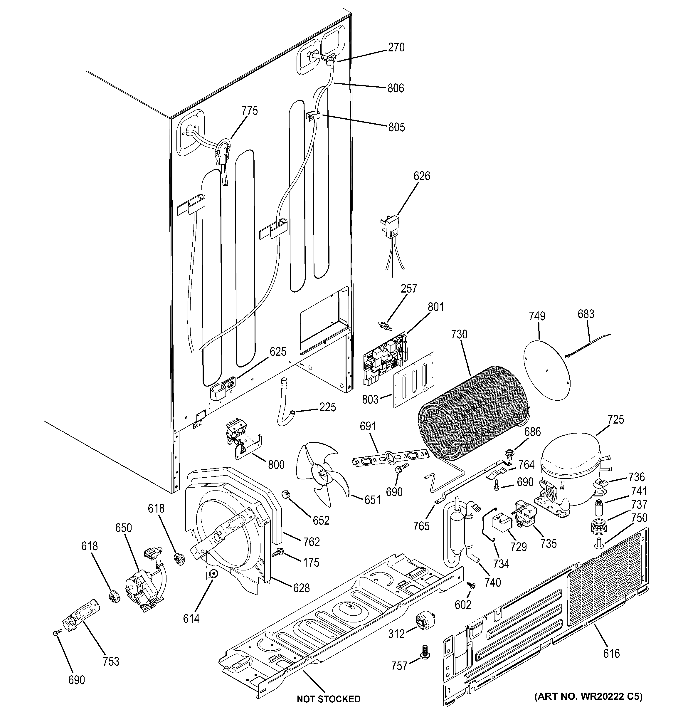 GE GSE26HMEDHES machine compartment diagram