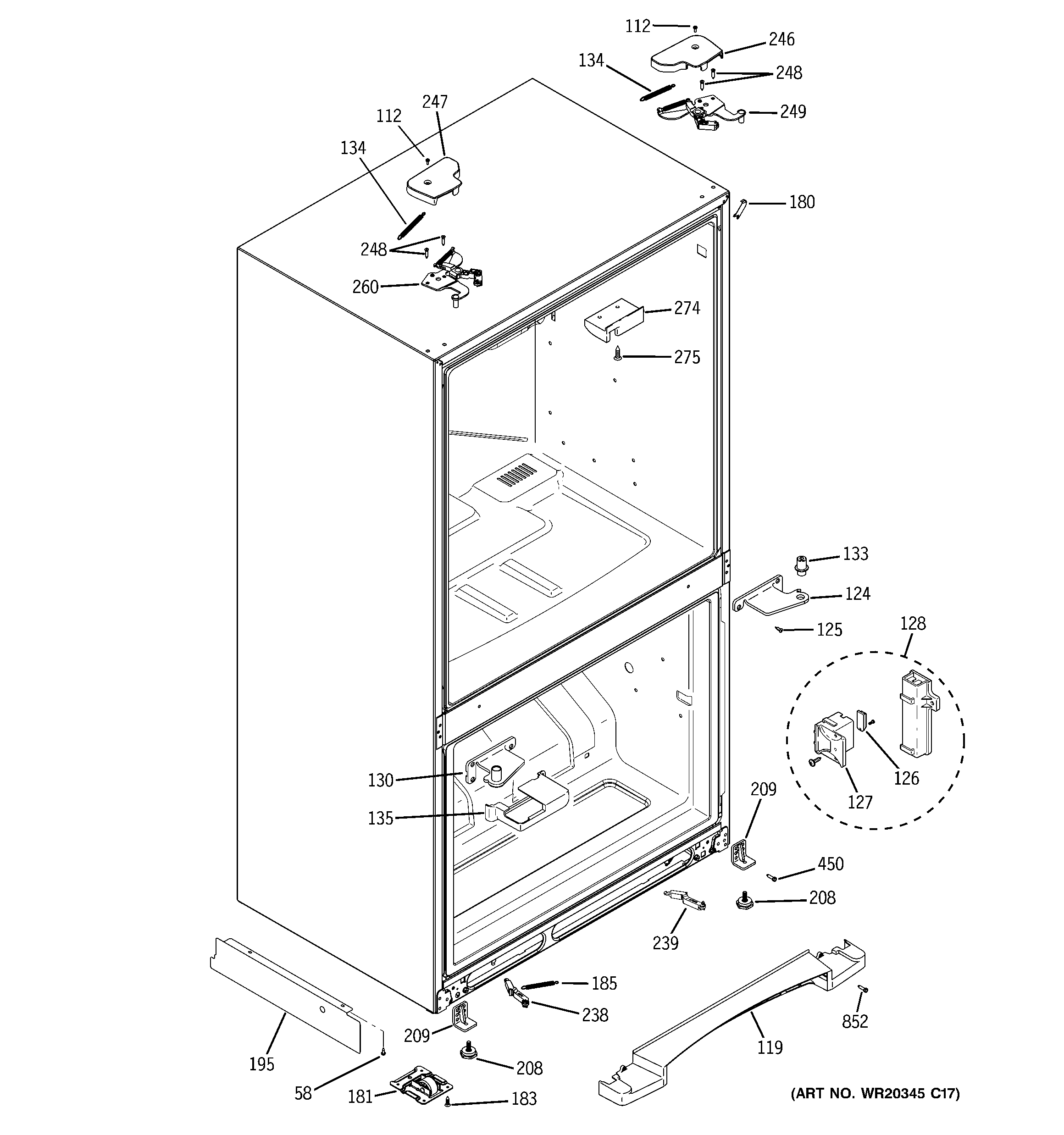 GE PNS20KSHAFSS case parts diagram