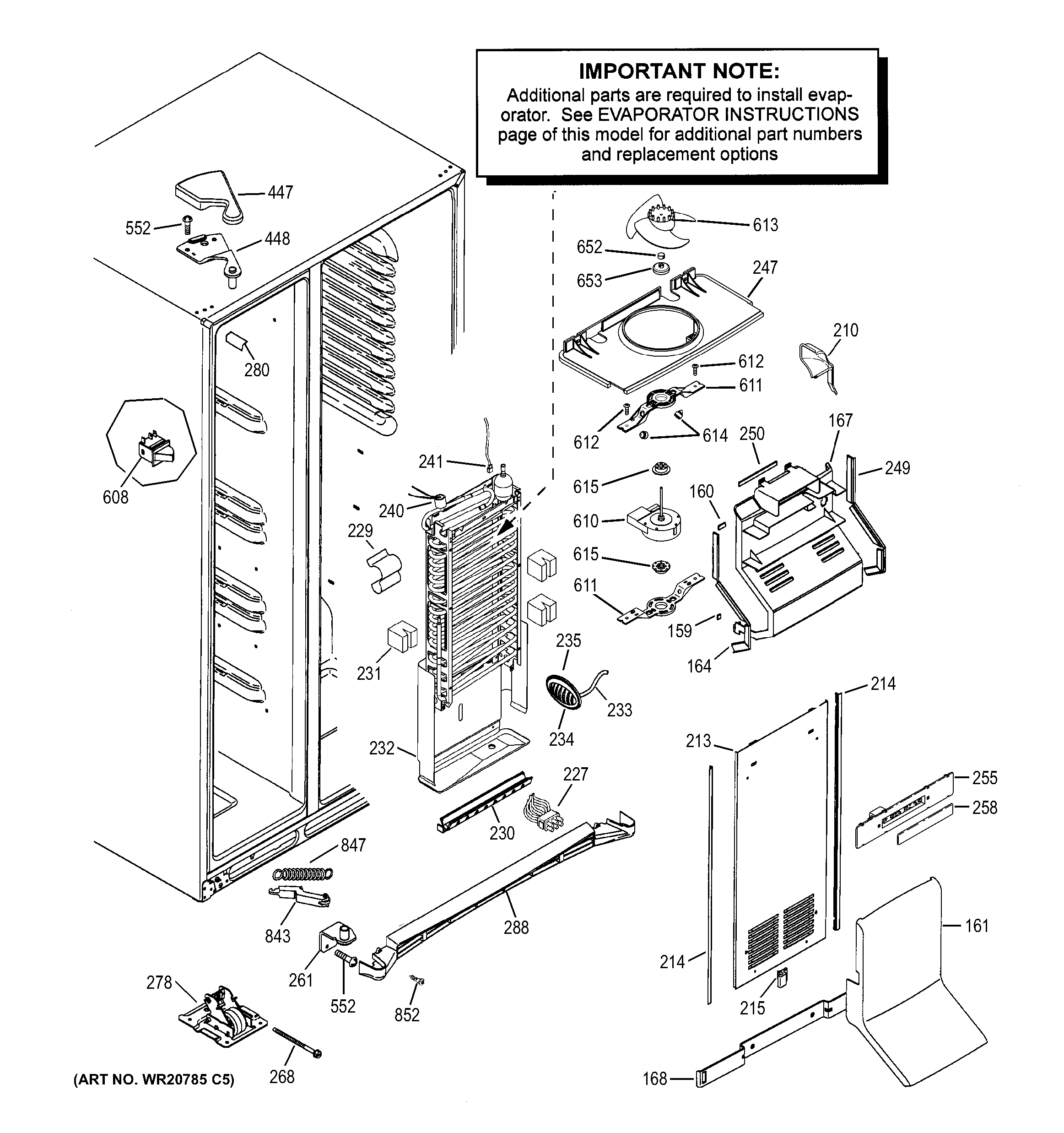GE PSS28KSHBCSS freezer section diagram