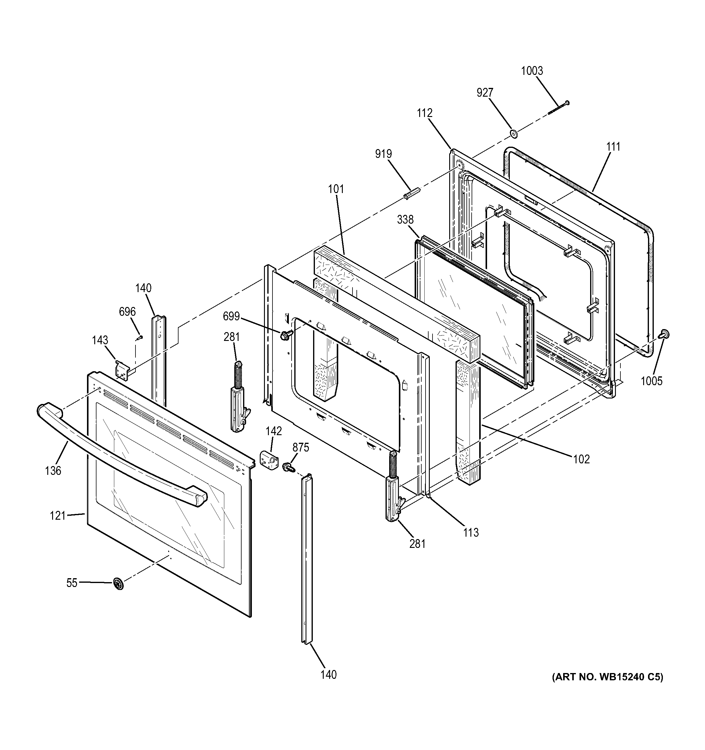 GE JBS60RF1SS door diagram