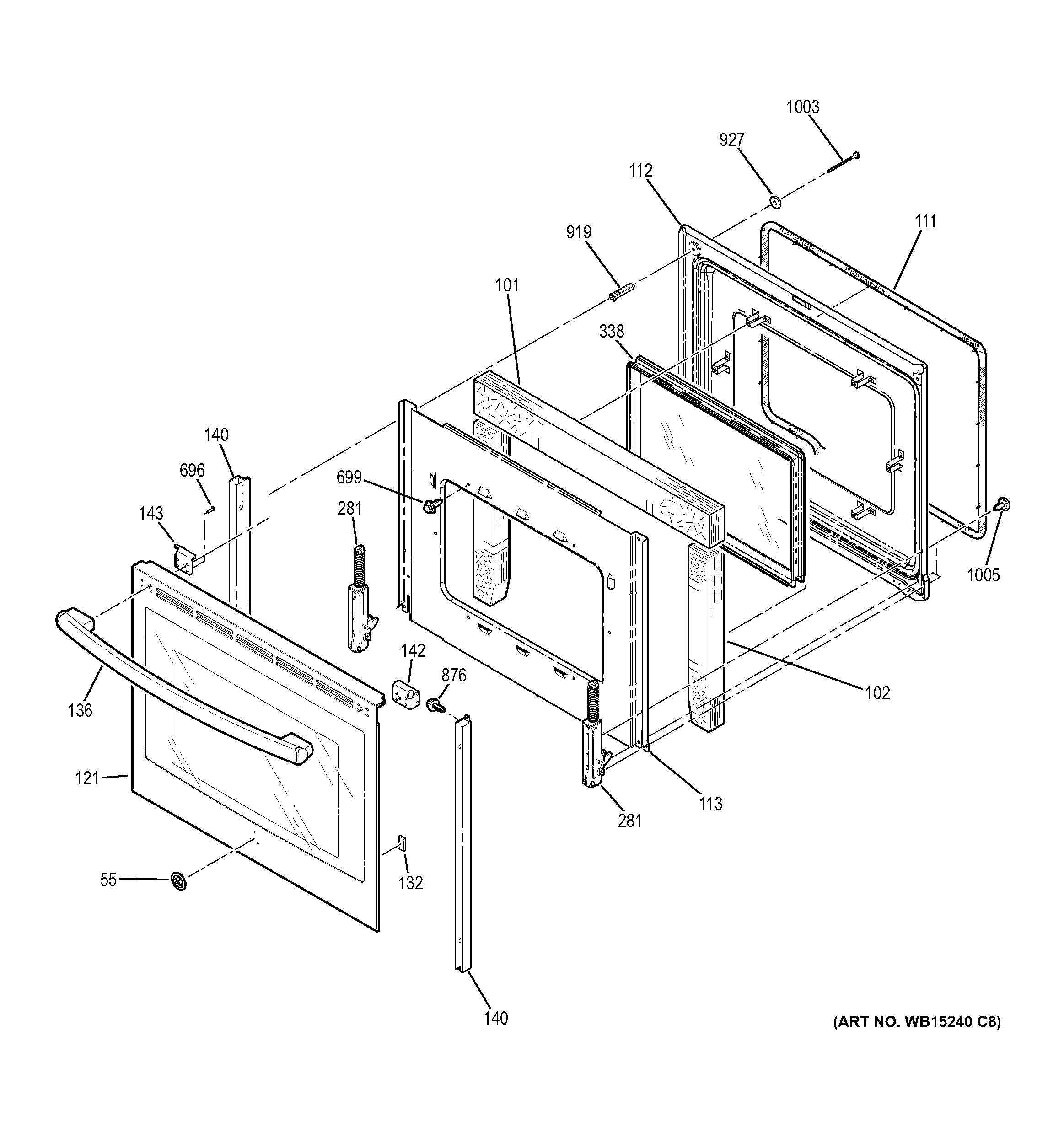 GE JBS65RF1SS door diagram