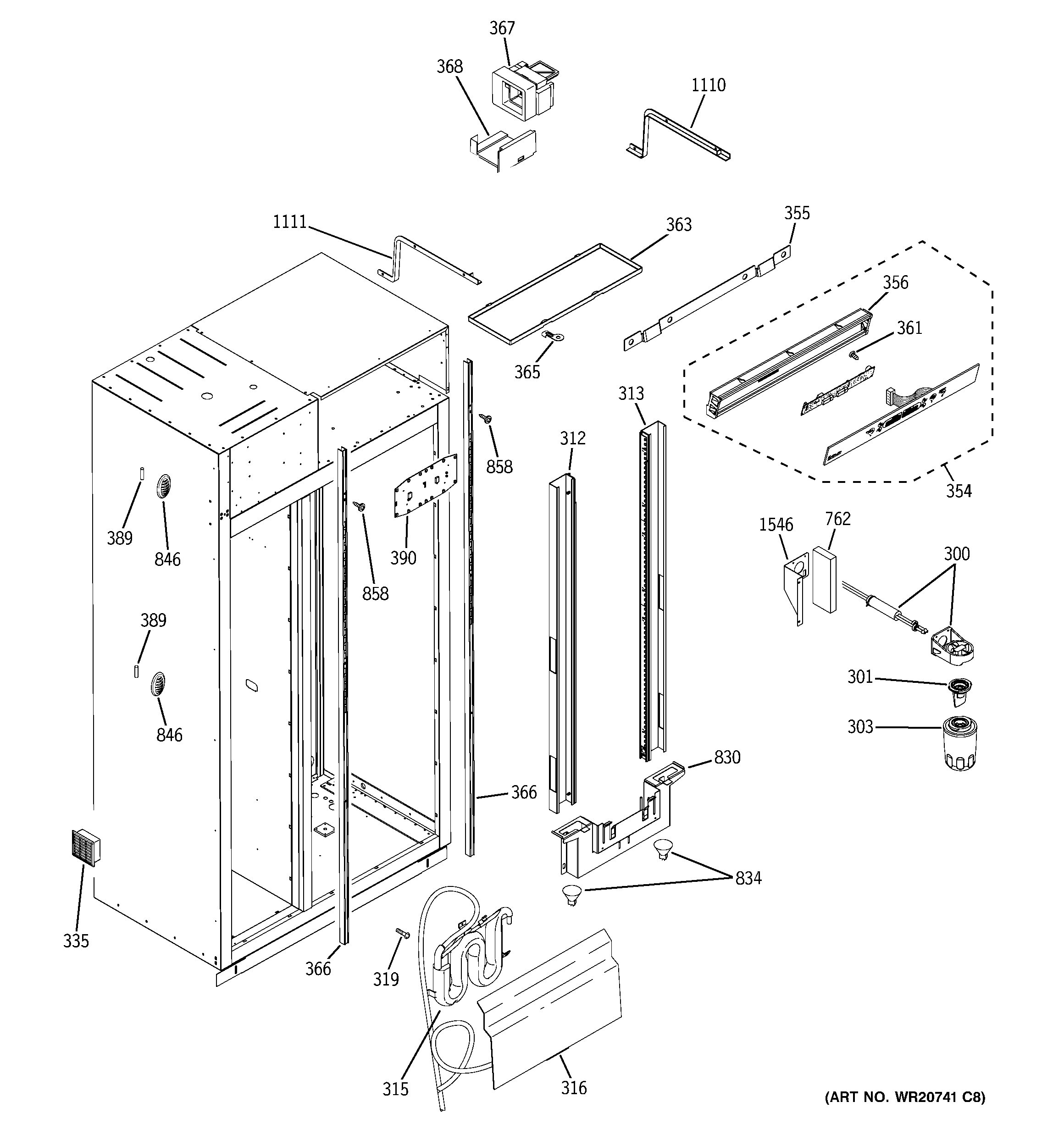GE ZIS480NXB fresh food section diagram