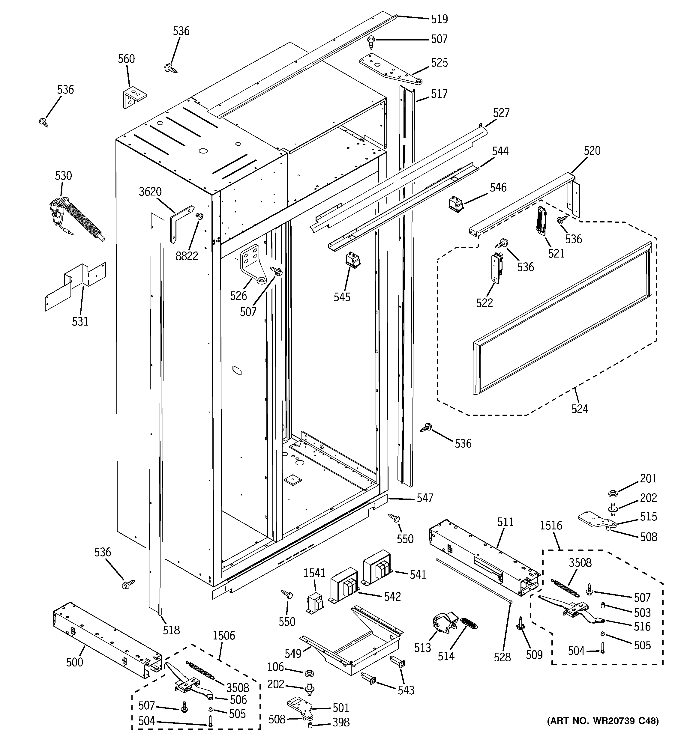GE ZIS480NXB case parts diagram