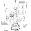 GE GTWN4950D0WS suspension, pump & drive components diagram