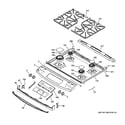 GE JGS650DEF1BB control panel & cooktop diagram