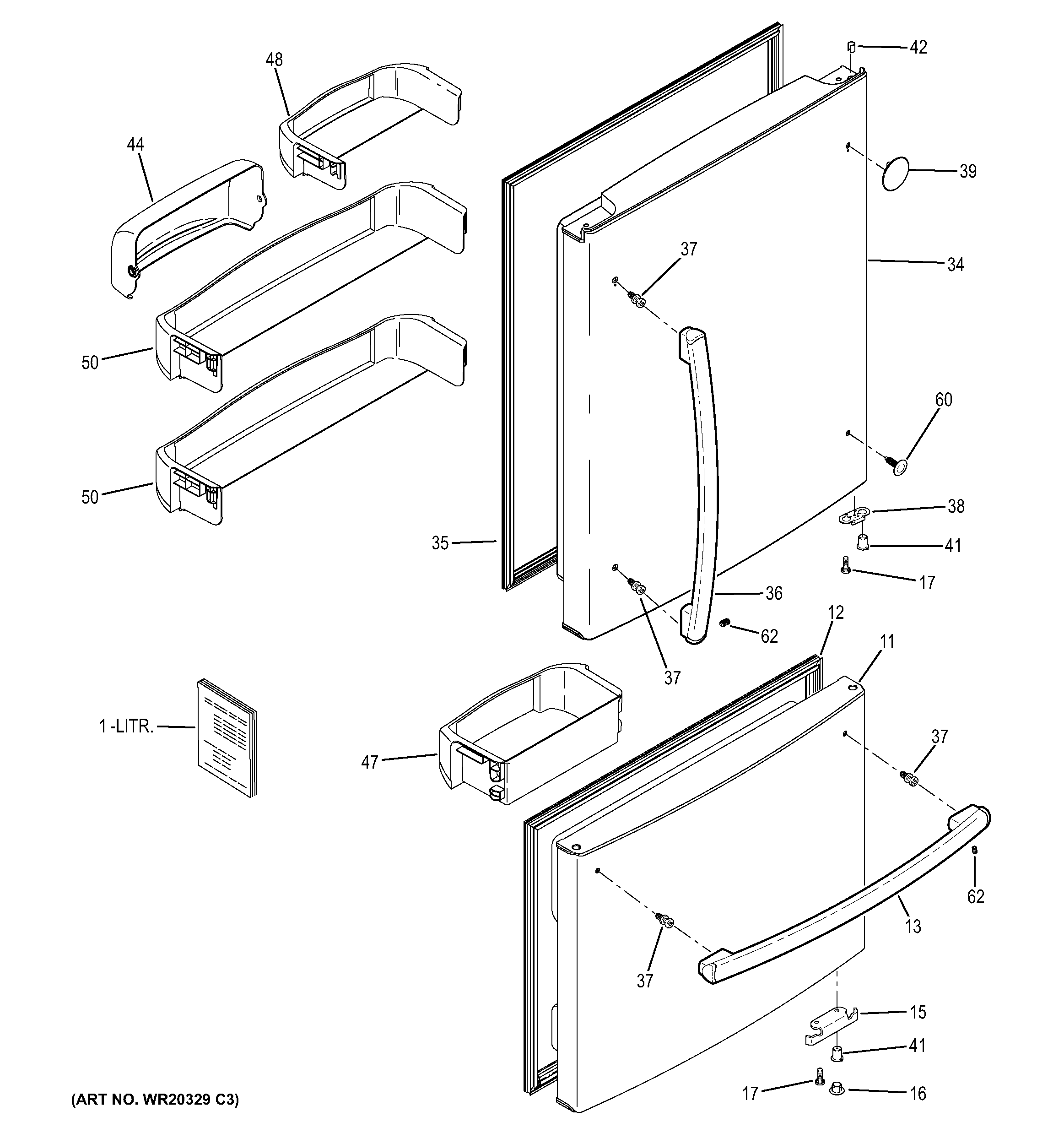 GE GBE20ETEARBB doors diagram