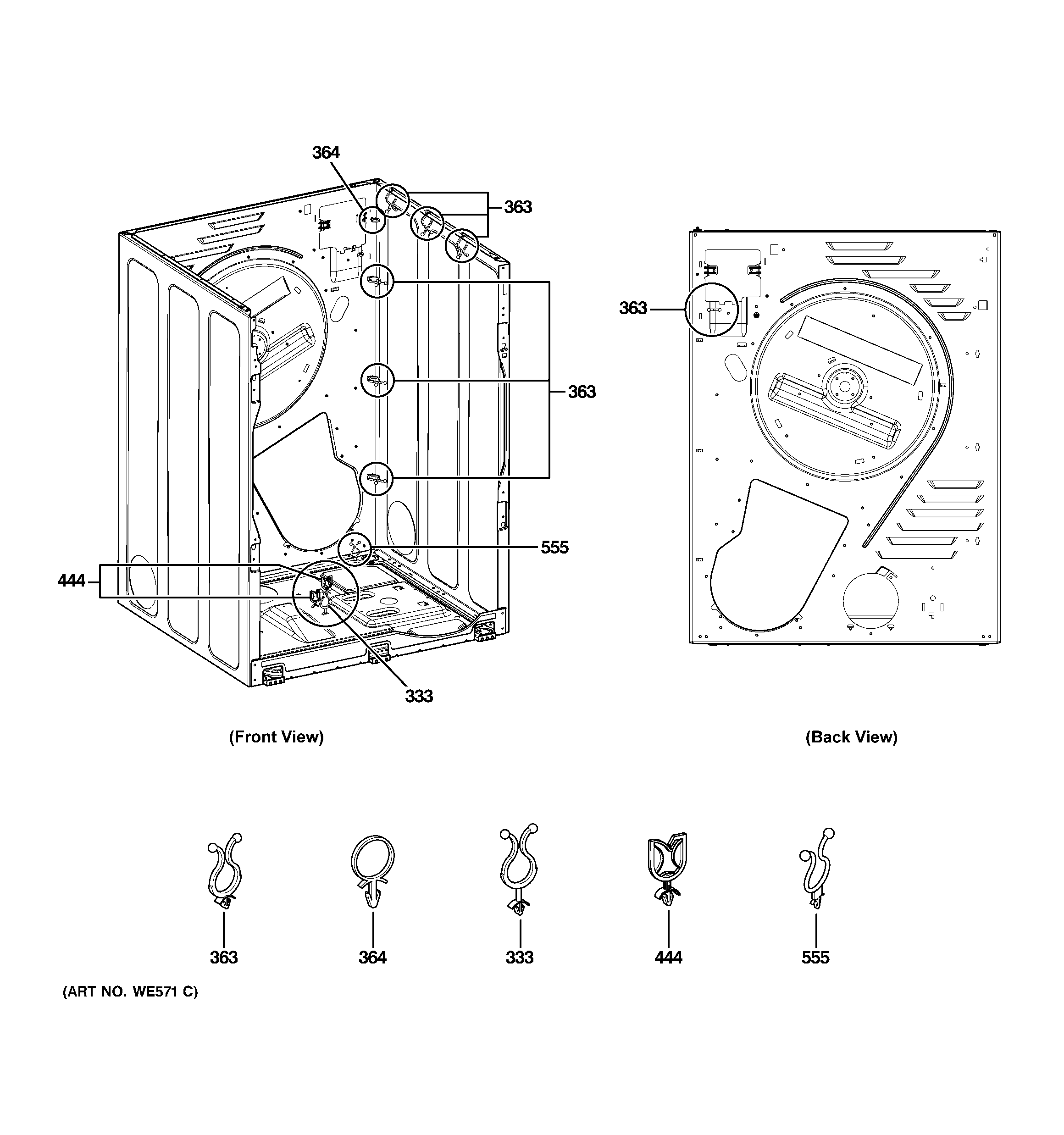 GE DCVH485EK0MS attaching parts diagram