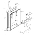 GE GTH20SBBASS fresh food door diagram