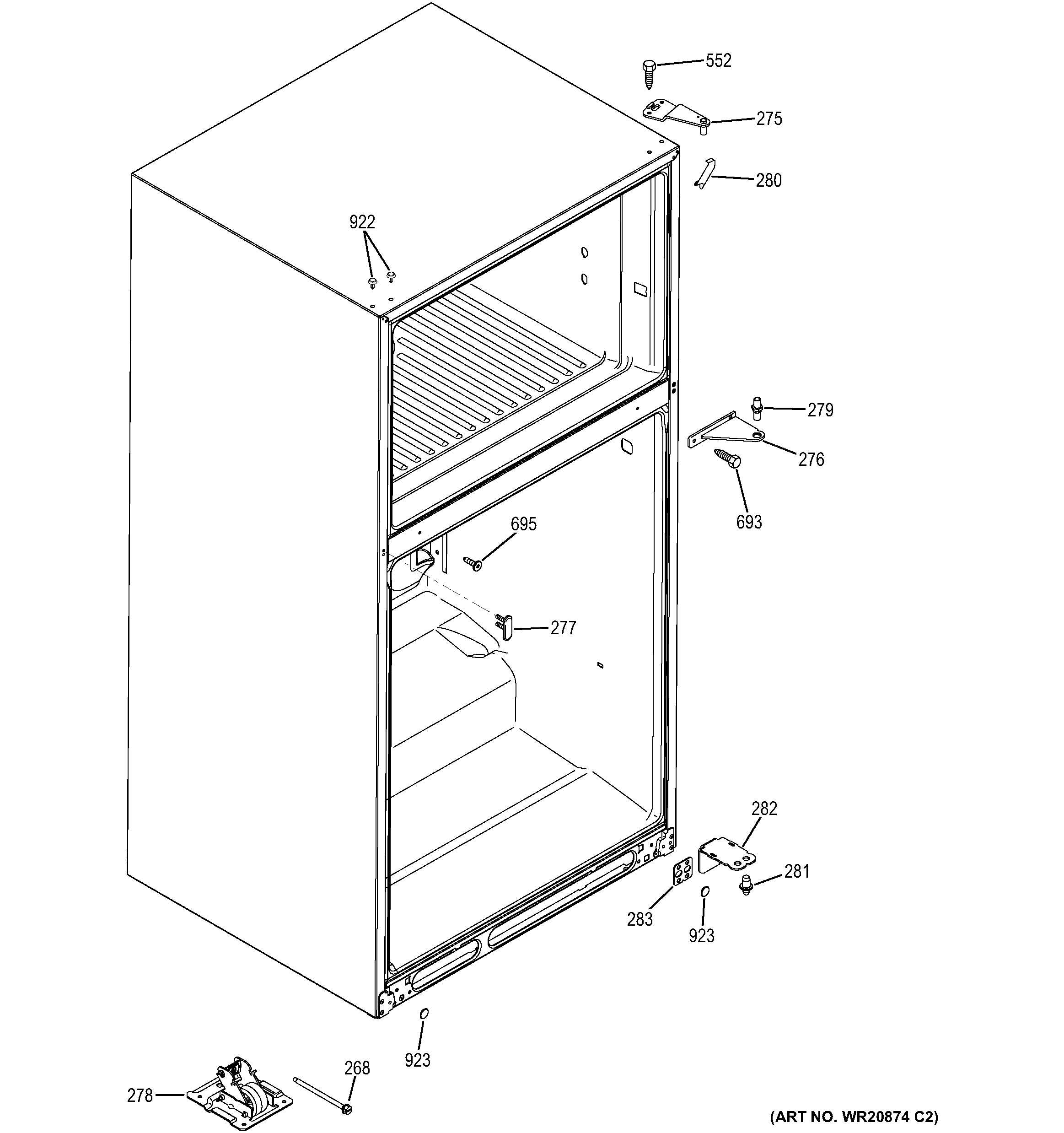 GE GTH20SBBASS case parts diagram