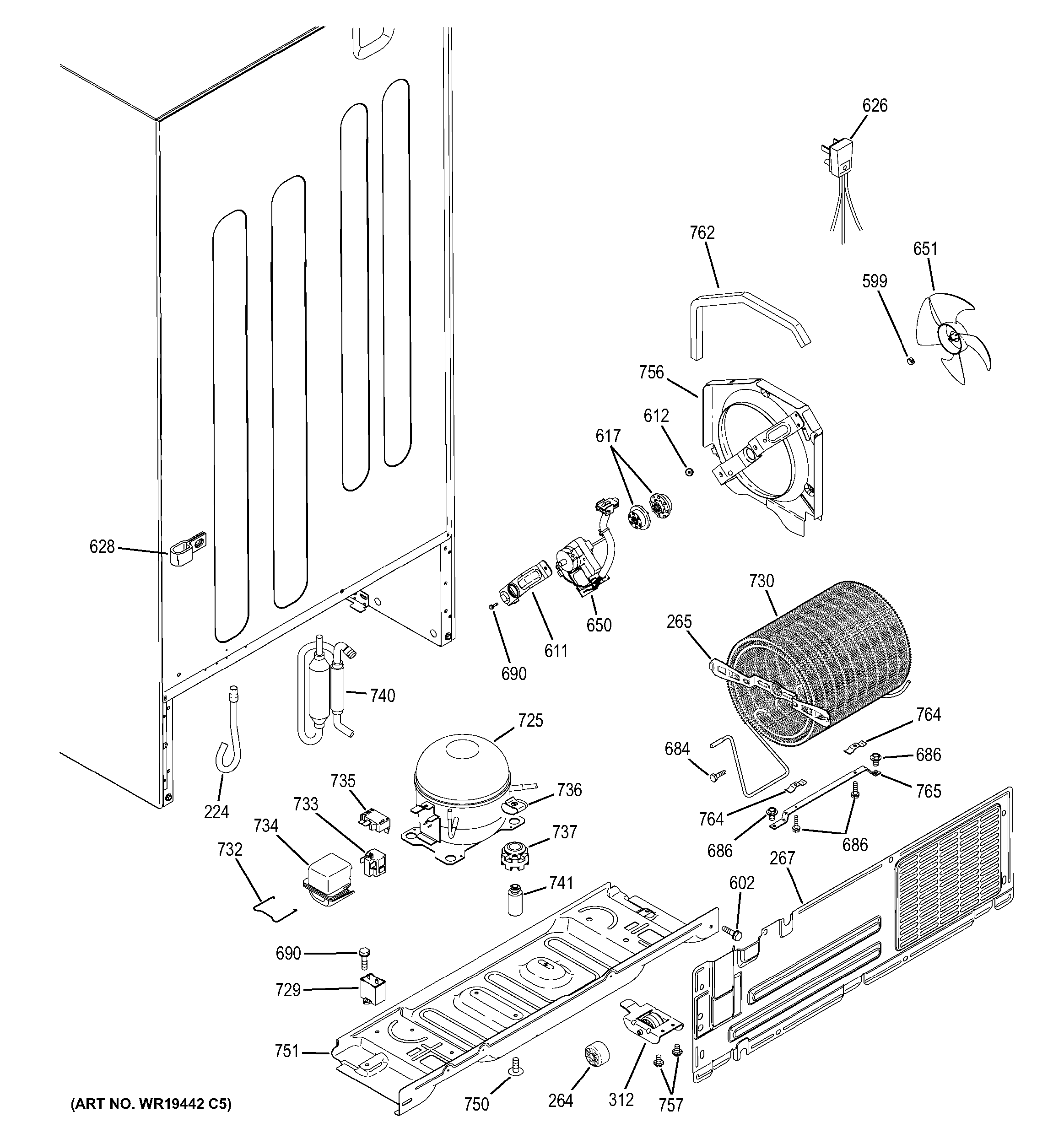 Hotpoint HTS22GBPCRWW machine compartment diagram