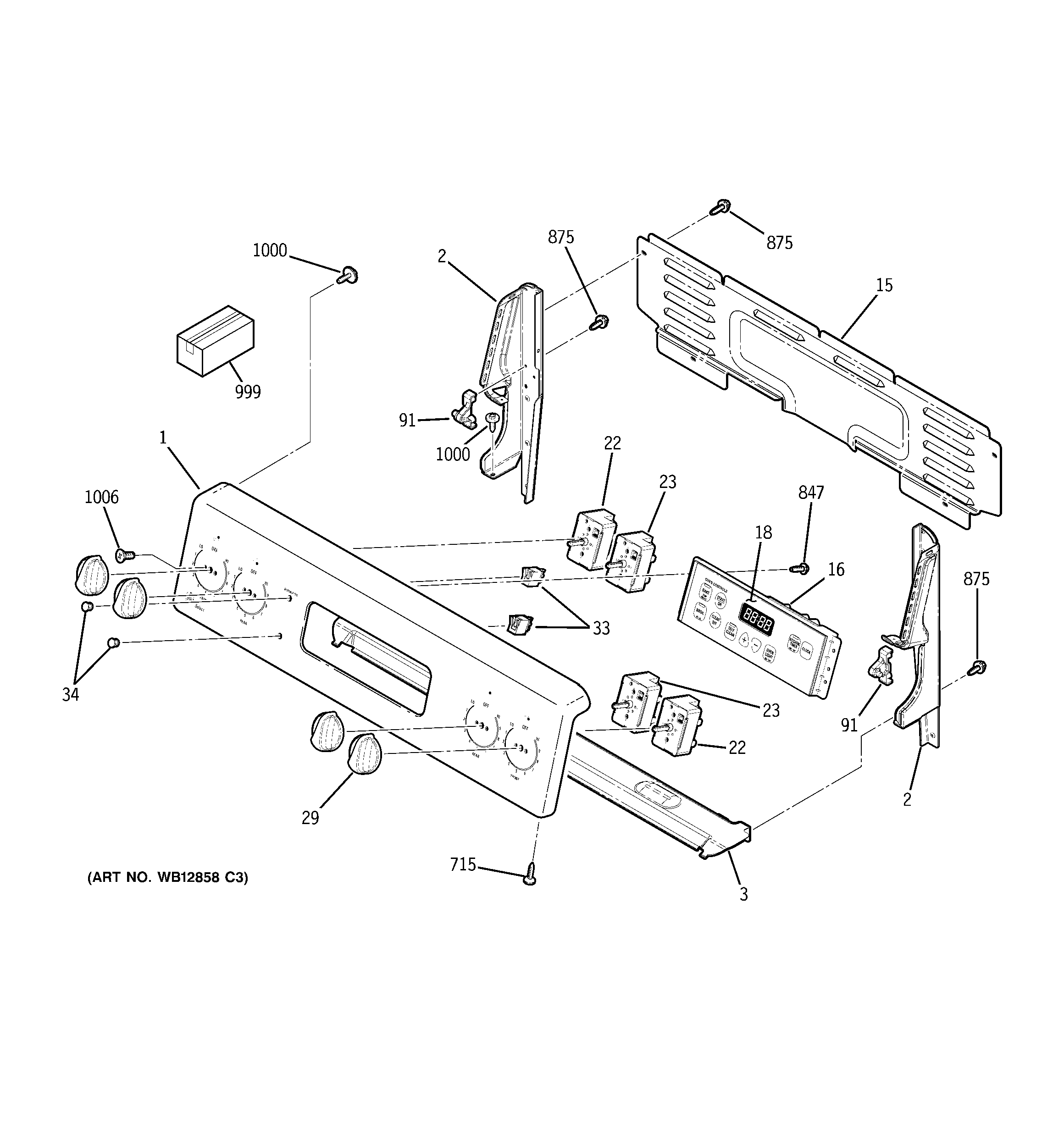GE JB620BR4WH control panel diagram