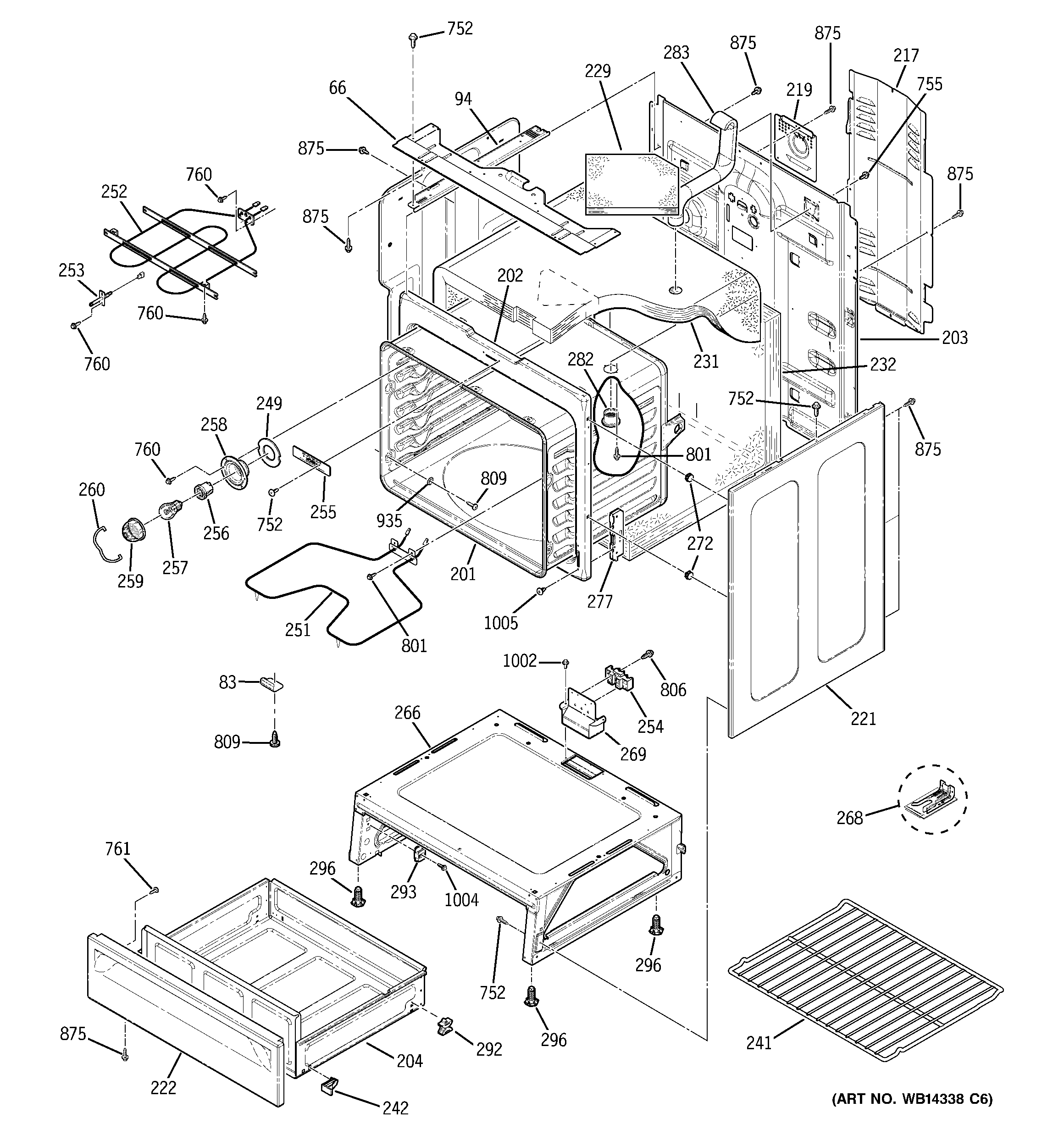 GE JB620BR4WH body parts diagram
