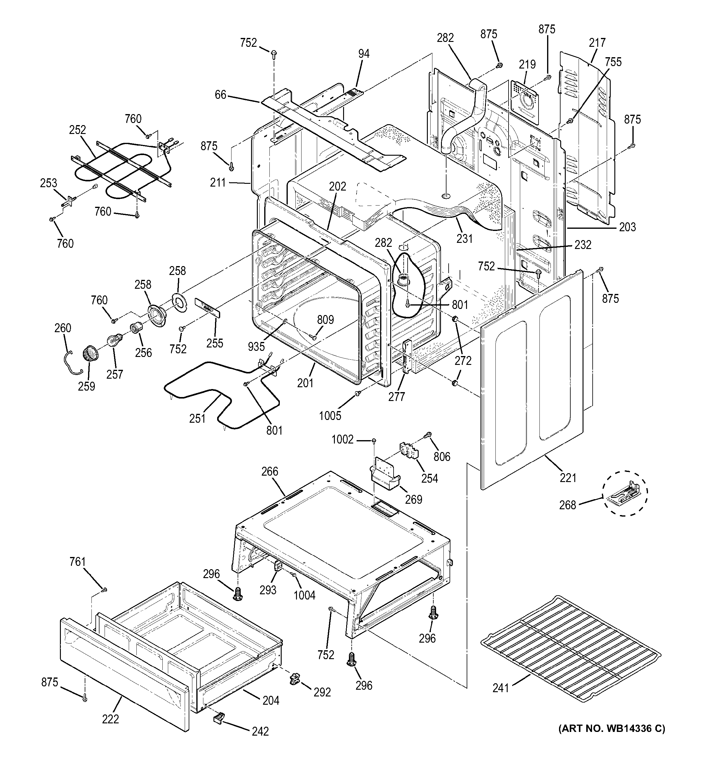 GE JBS55DM1WW body parts diagram