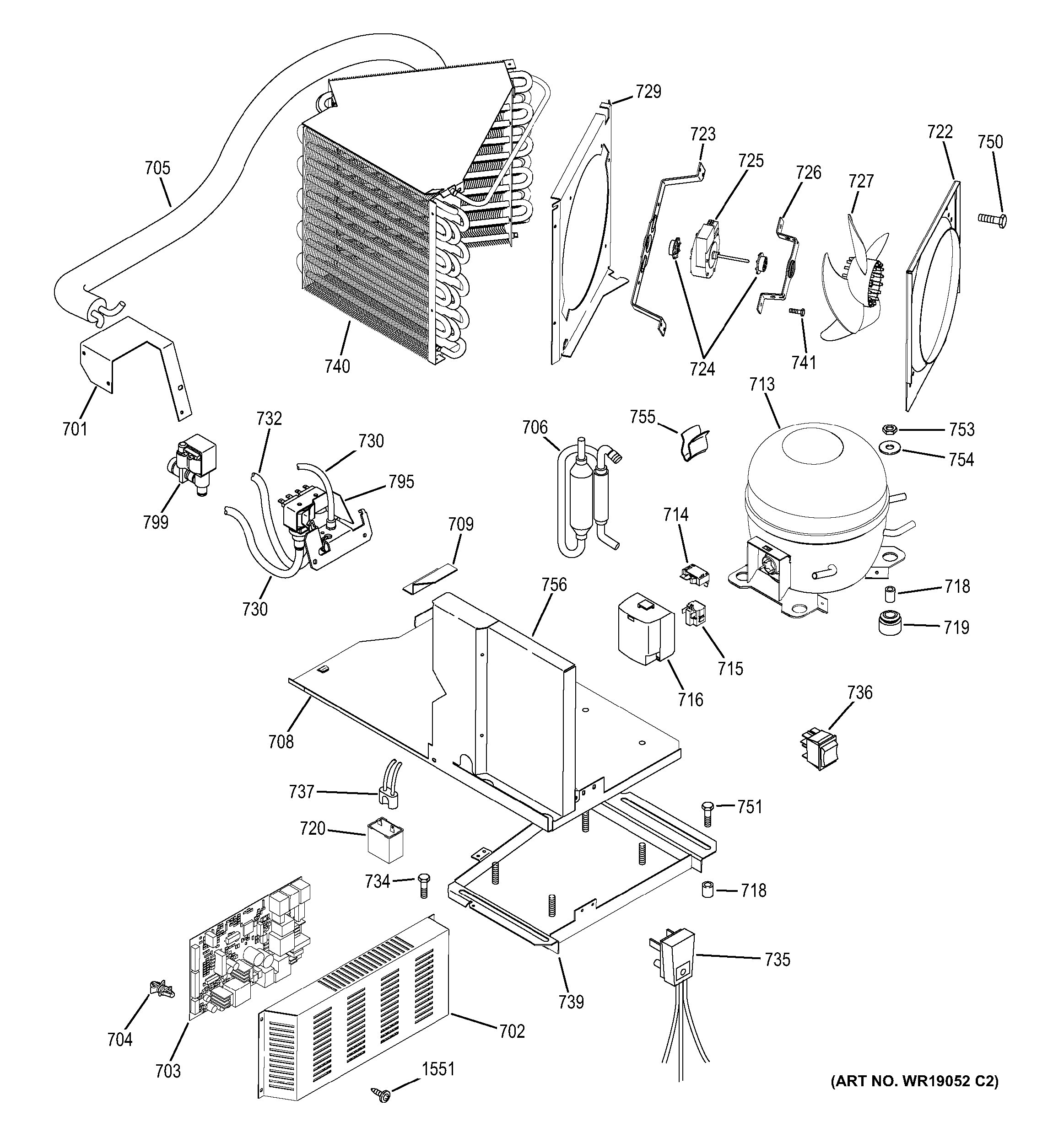 GE ZISS360DMA machine compartment diagram