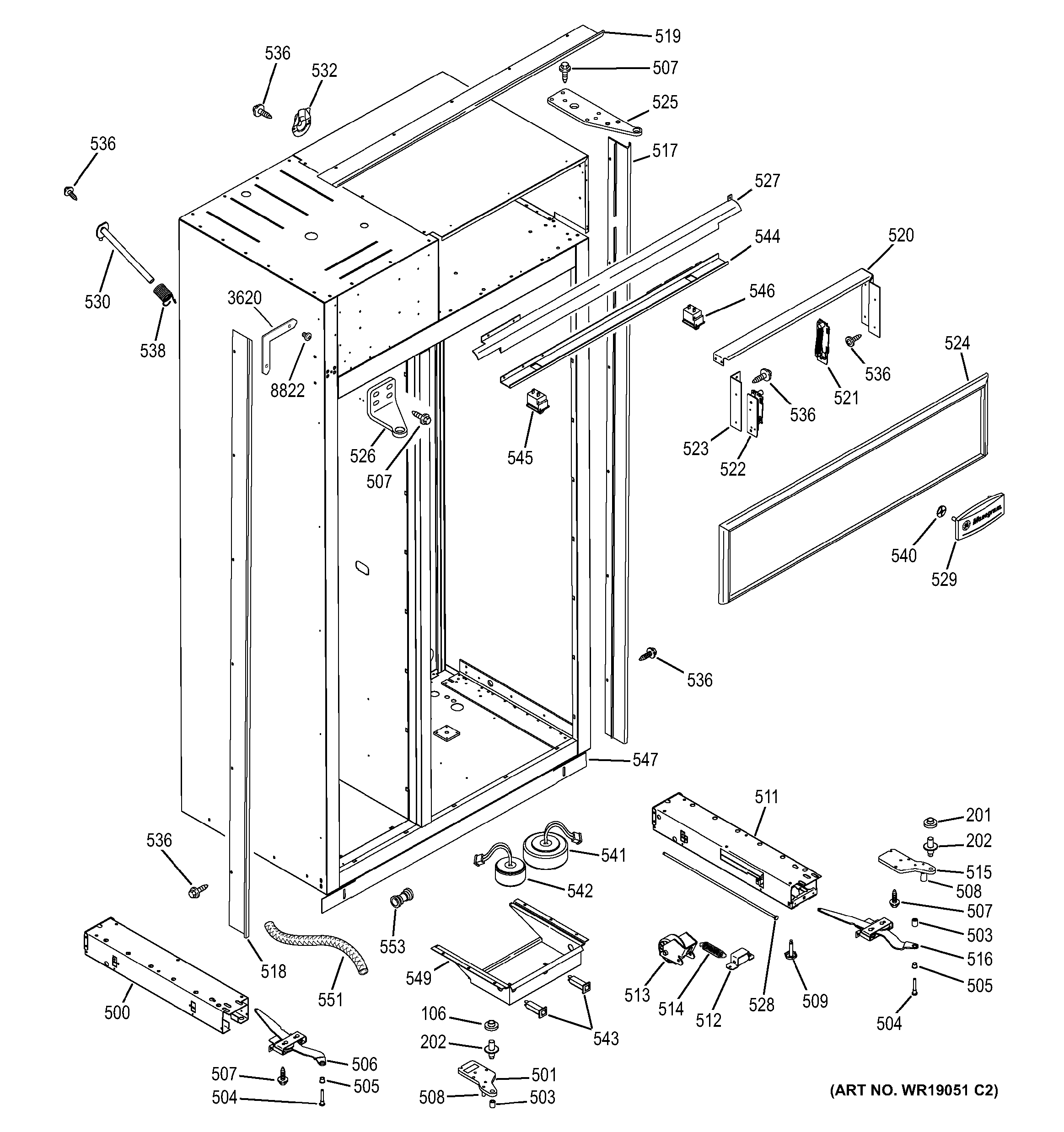 GE ZISS360DMA case parts diagram