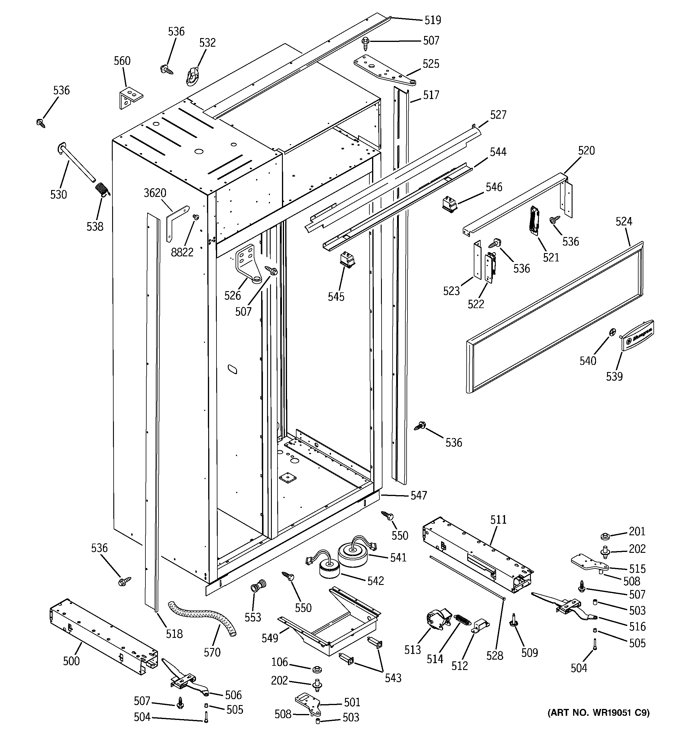 GE ZISS420DMA case parts diagram
