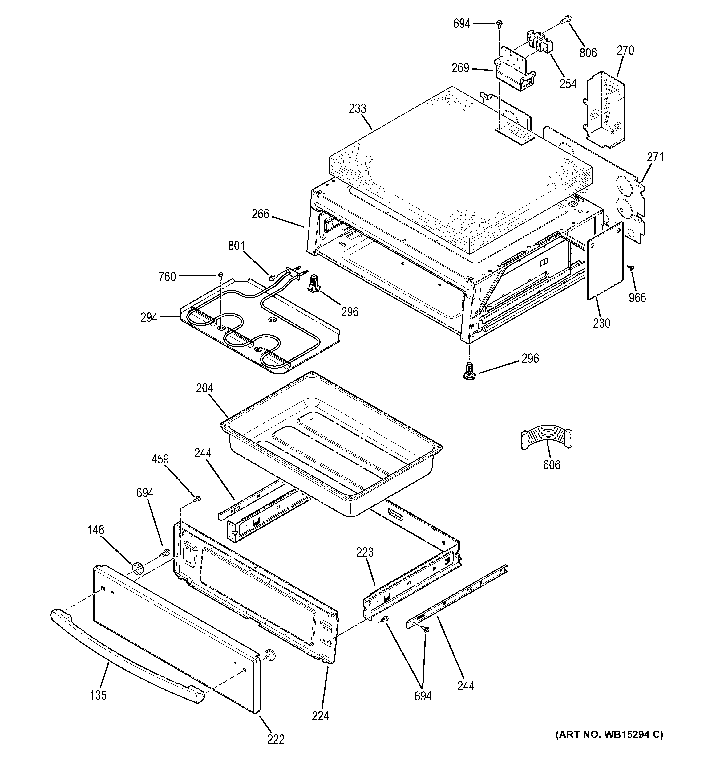 GE PS920SF2SS warming drawer diagram